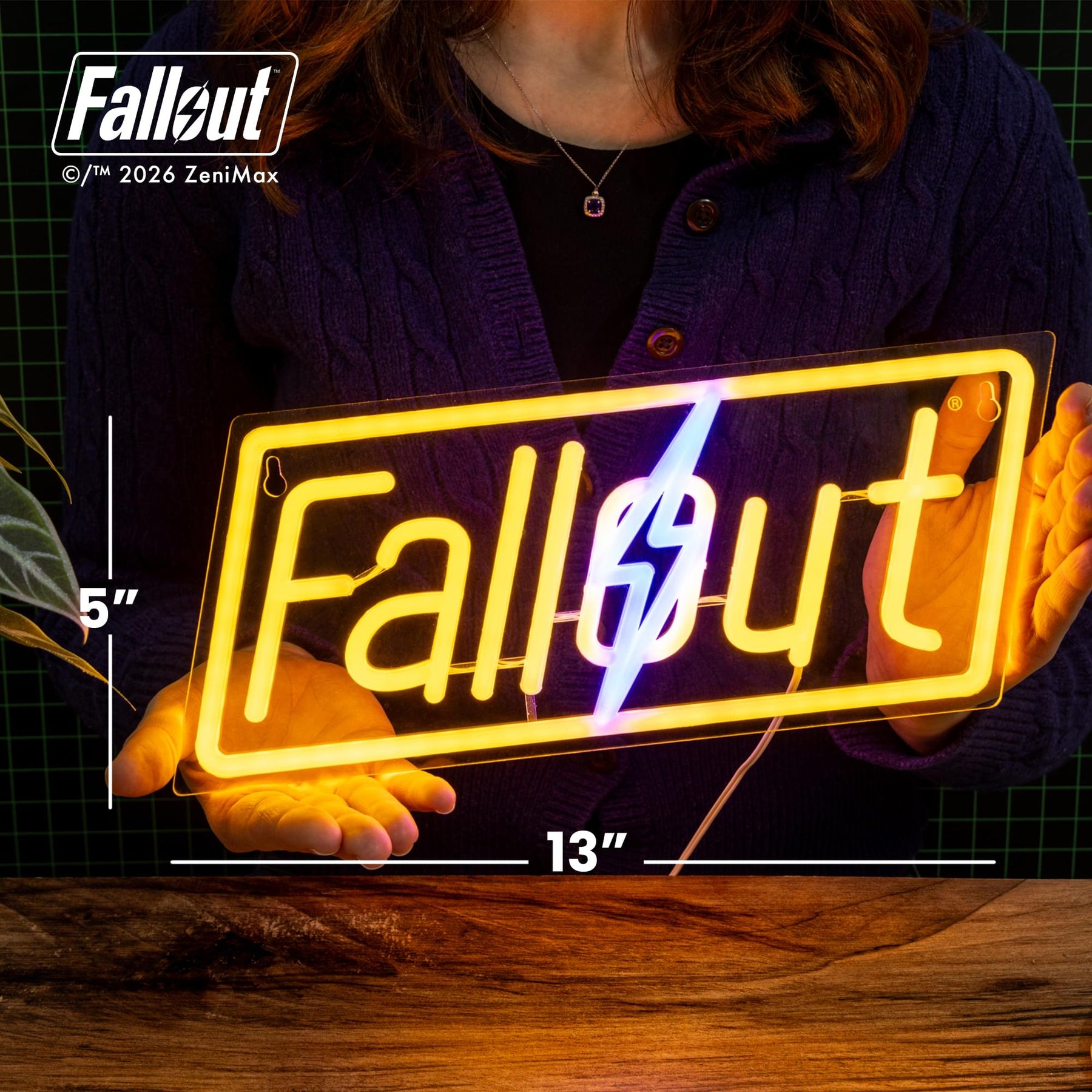Fallout Logo Hanging LED Neon Wall Light | 13 x 5 Inches