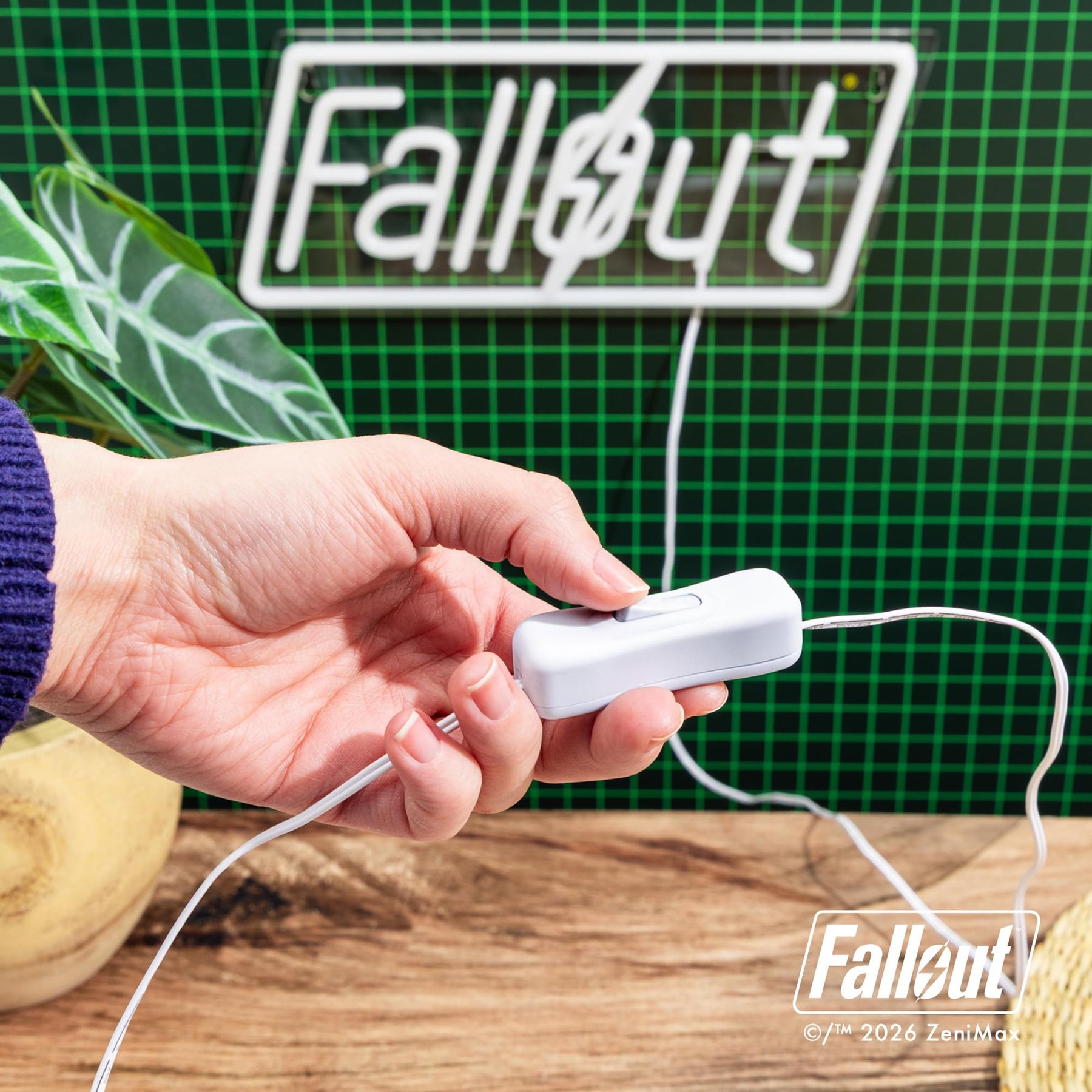 Fallout Logo Hanging LED Neon Wall Light | 13 x 5 Inches
