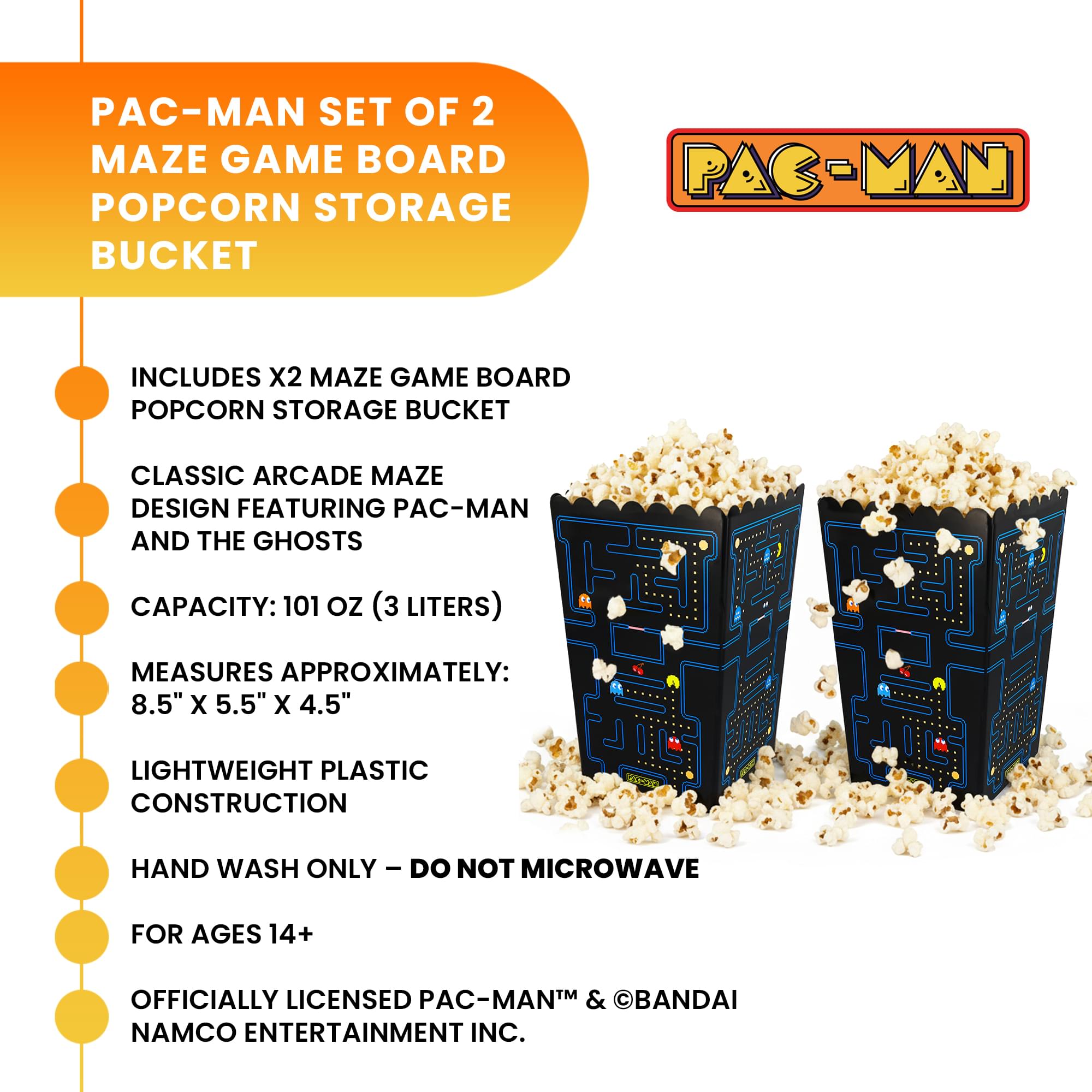 PAC-MAN Maze Popcorn Storage Bucket | Set of 2