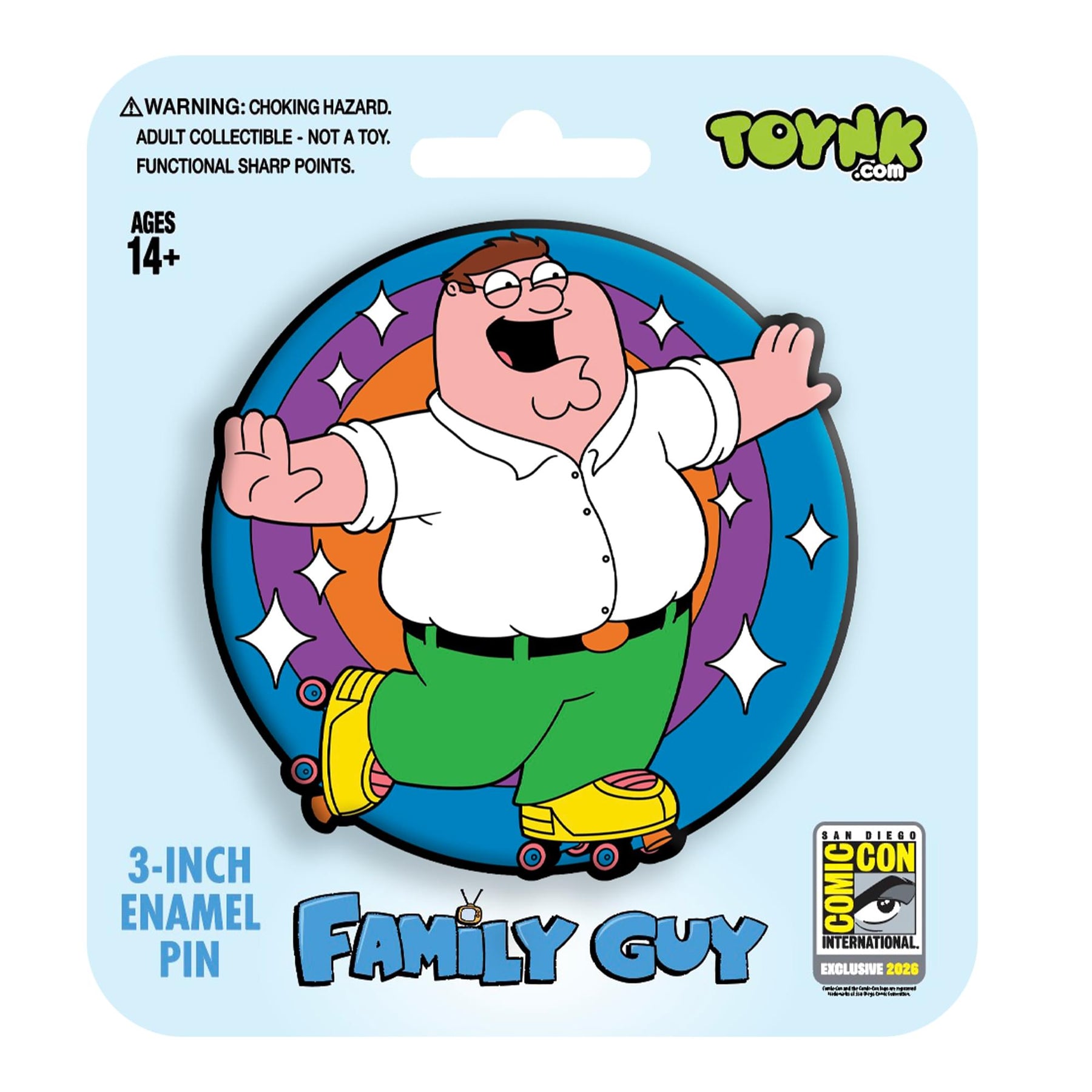Family Guy Peter Griffin Skating 3-Inch Mega Enamel Pin