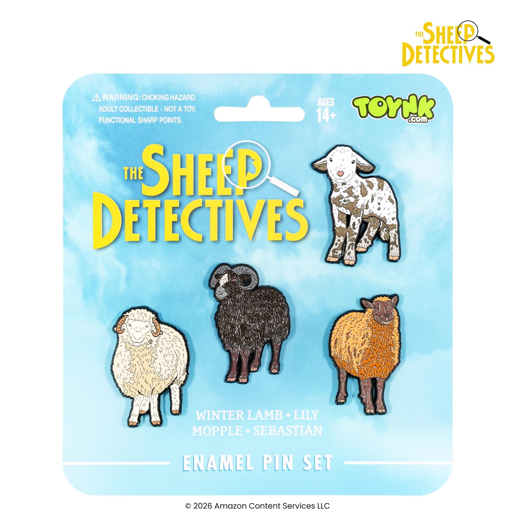 The Sheep Detectives Characters 4-Piece Enamel Pin Set