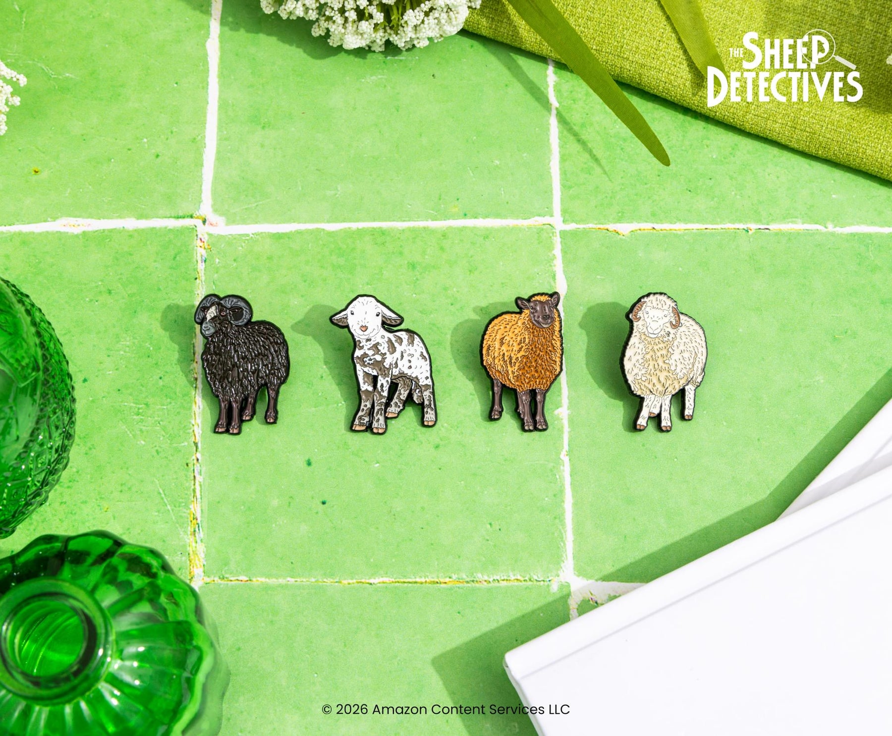 The Sheep Detectives Characters 4-Piece Enamel Pin Set