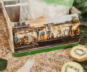 LOST Cast Metal Tin Lunch Box Tote | 8 x 7 x 4 Inches