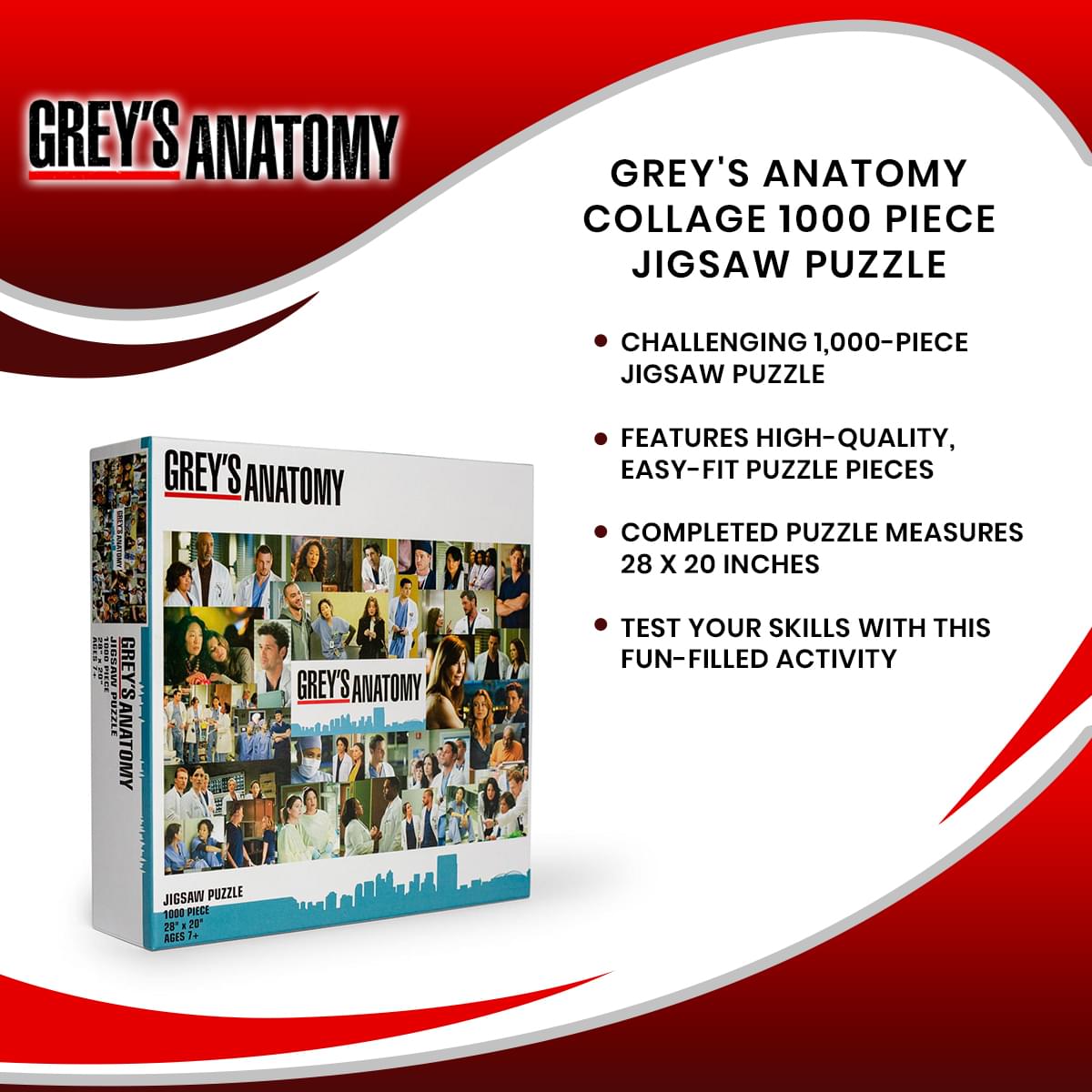 Grey's Anatomy Collage 1000 Piece Jigsaw Puzzle