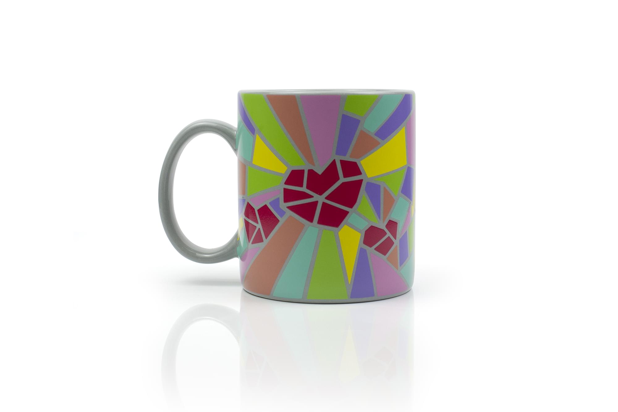 2020 Sidewalk Chalk Inspired Mosaic Heart Ceramic Coffee Mug | Holds 16 Ounces