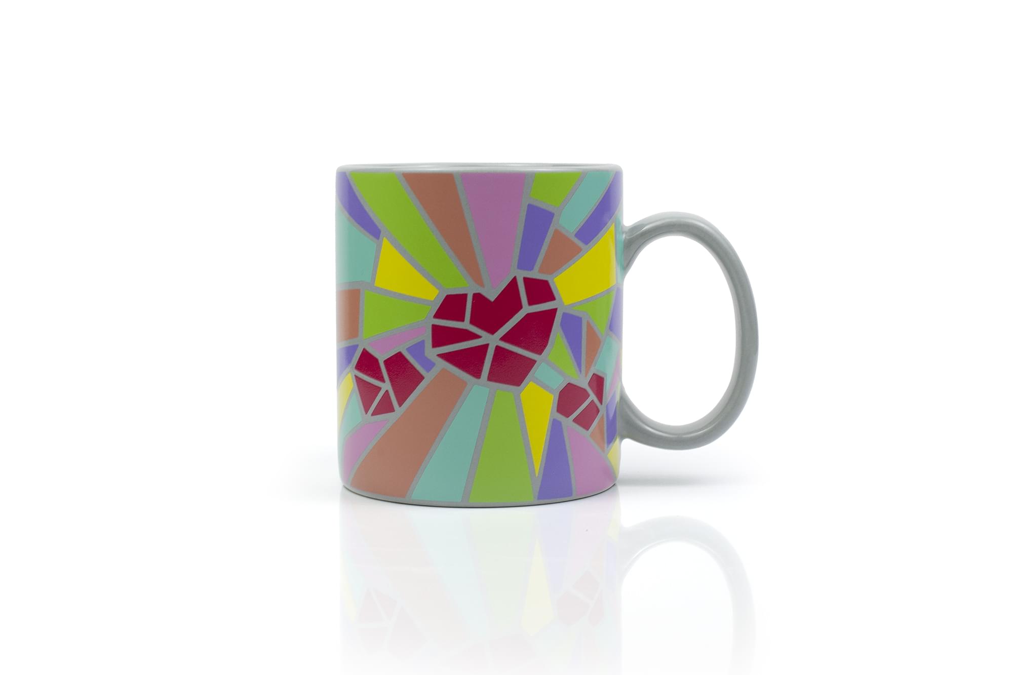 2020 Sidewalk Chalk Inspired Mosaic Heart Ceramic Coffee Mug | Holds 16 Ounces
