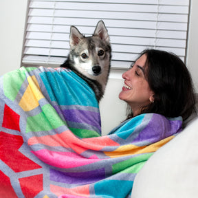 2020 Sidewalk Chalk Inspired Mosaic Heart Throw Blanket | 45 x 60 Inches
