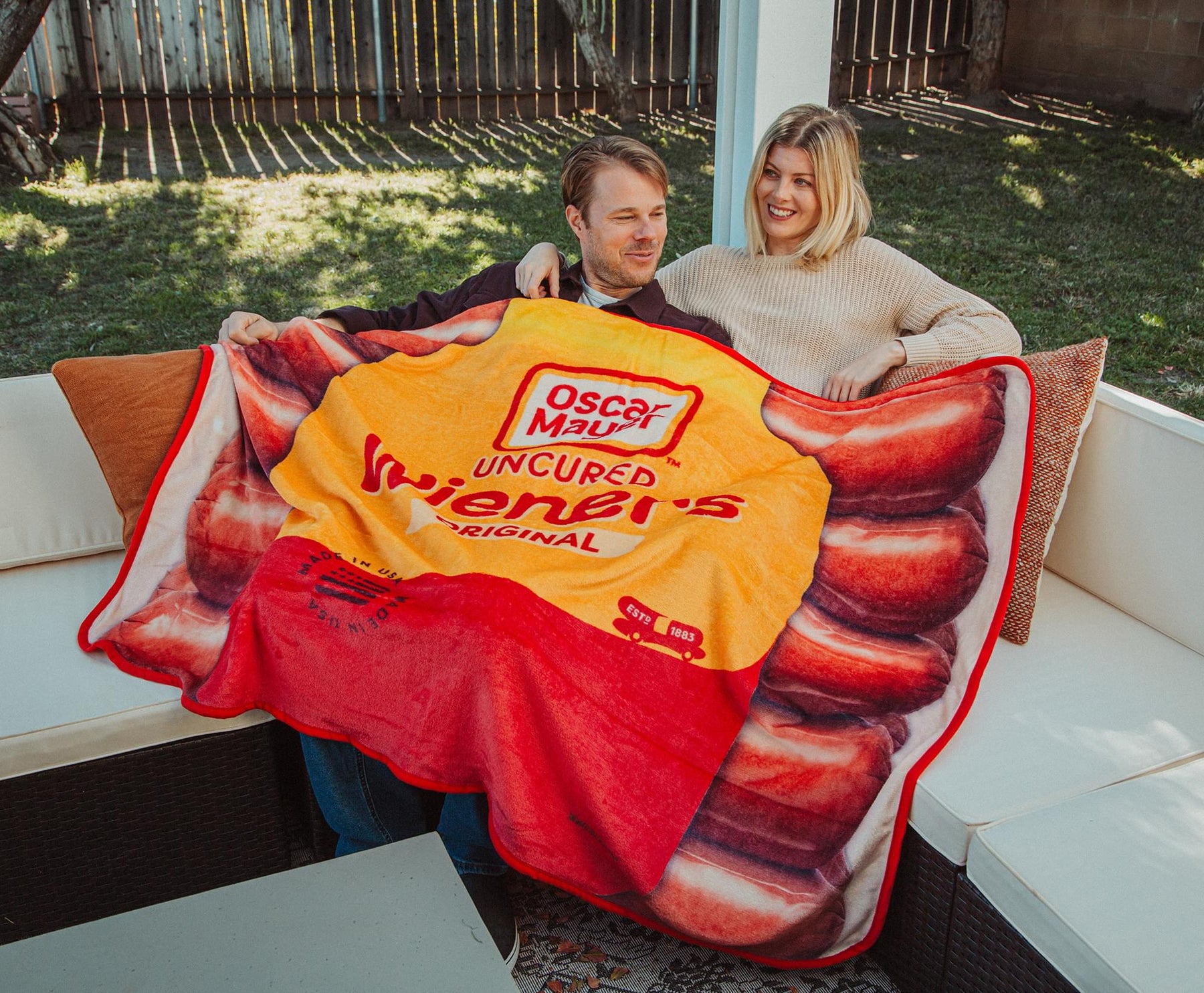 Oscar Mayer Jumbo Hot Dogs Fleece Throw Blanket | 45 x 60 Inches