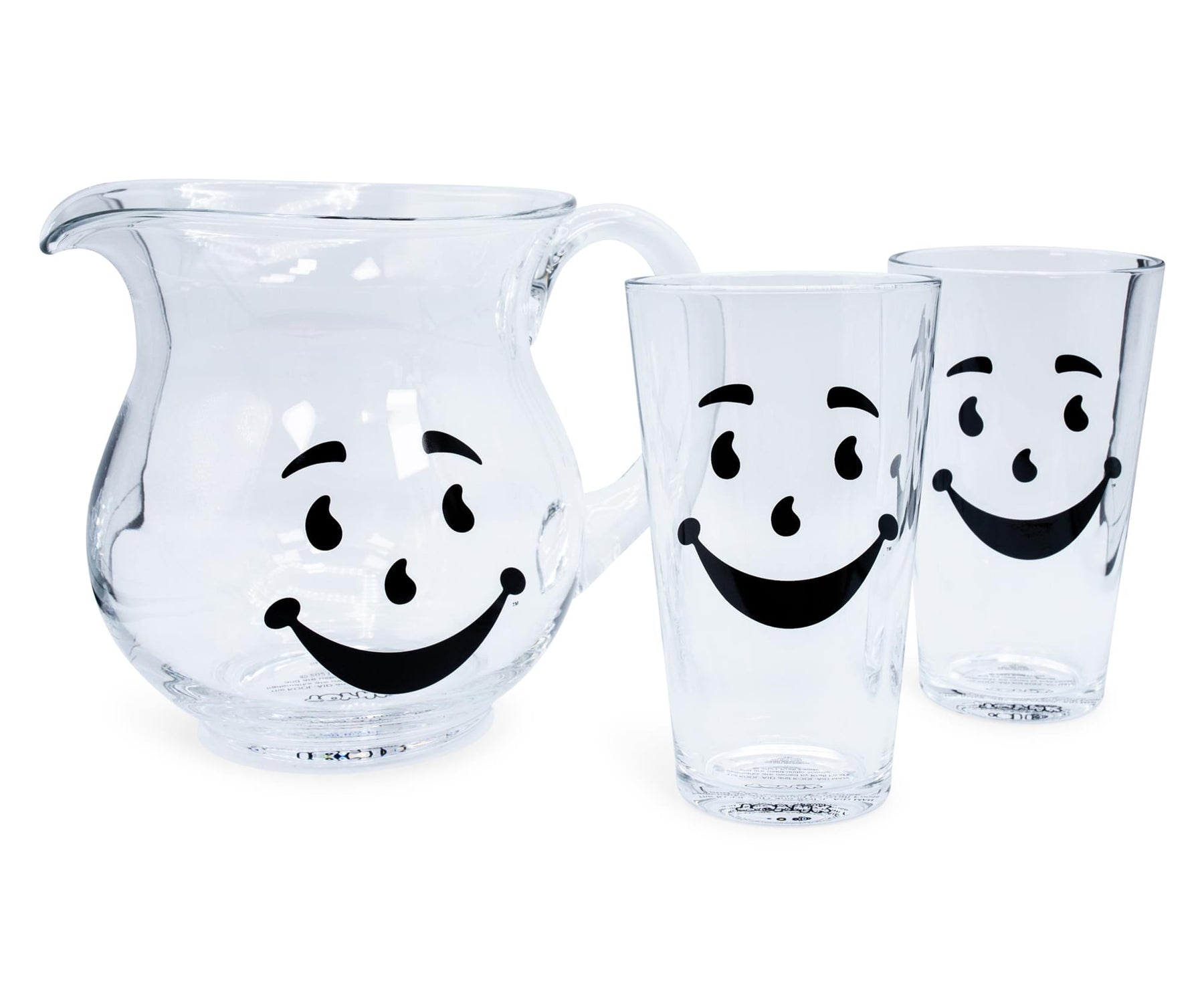 Kool-Aid Man 64-Ounce Glass Pitcher and Two 16-Ounce Pint Glasses