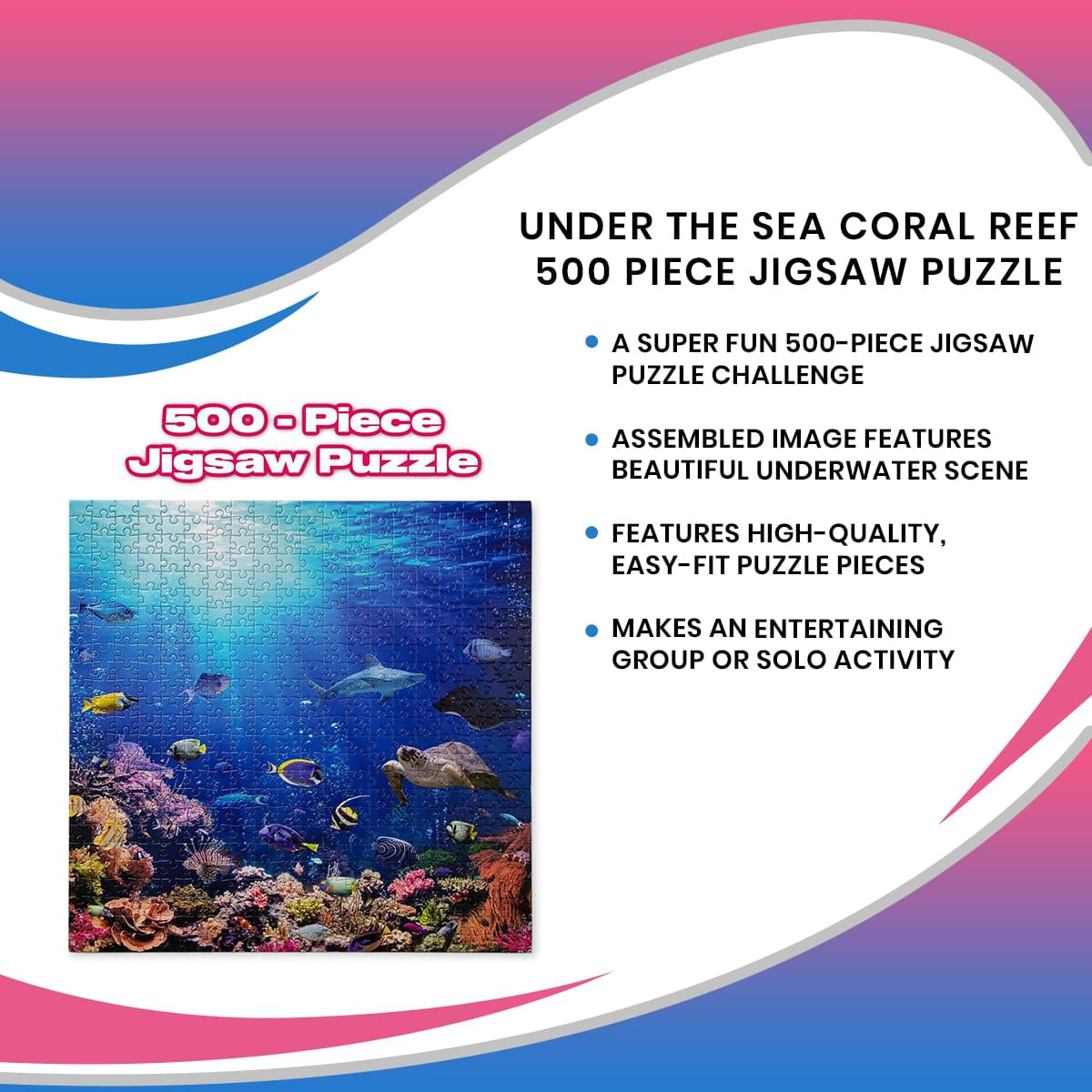 Under the Sea Coral Reef 500 Piece Jigsaw Puzzle