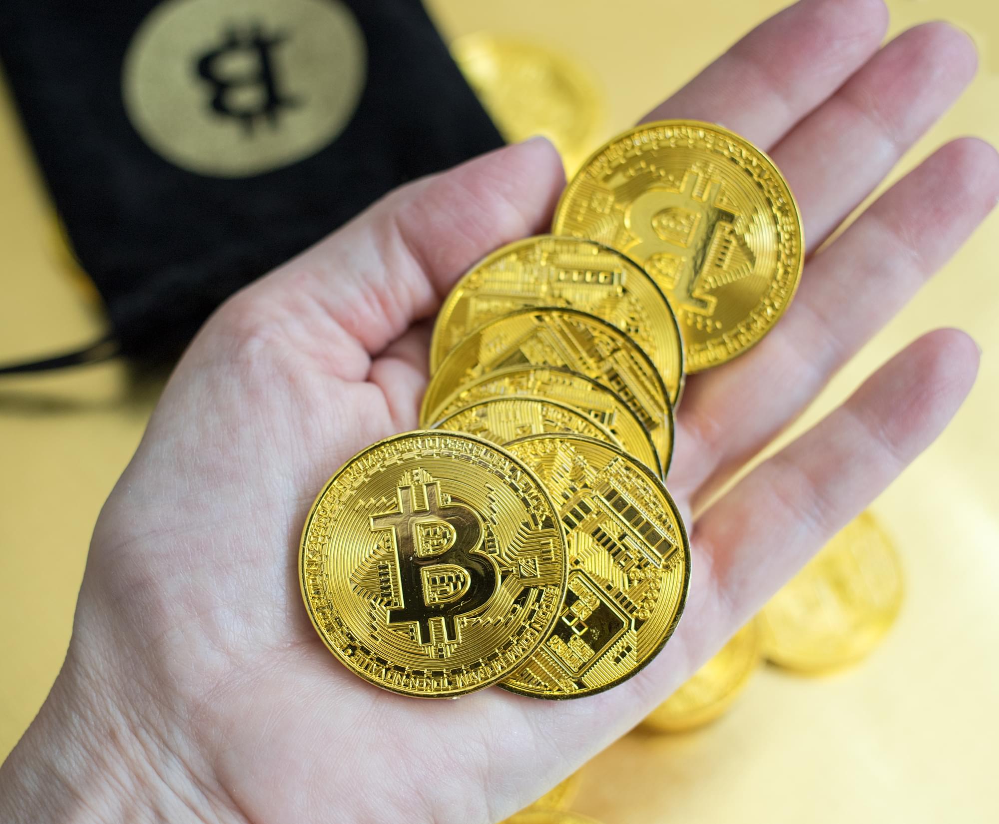 Bag of Bitcoins Cryptocurrency Souvenir Novelty Item | Includes 20 Tokens