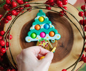Pop Fidget Toy Holiday Tree 6-Button Bubble Popping Game