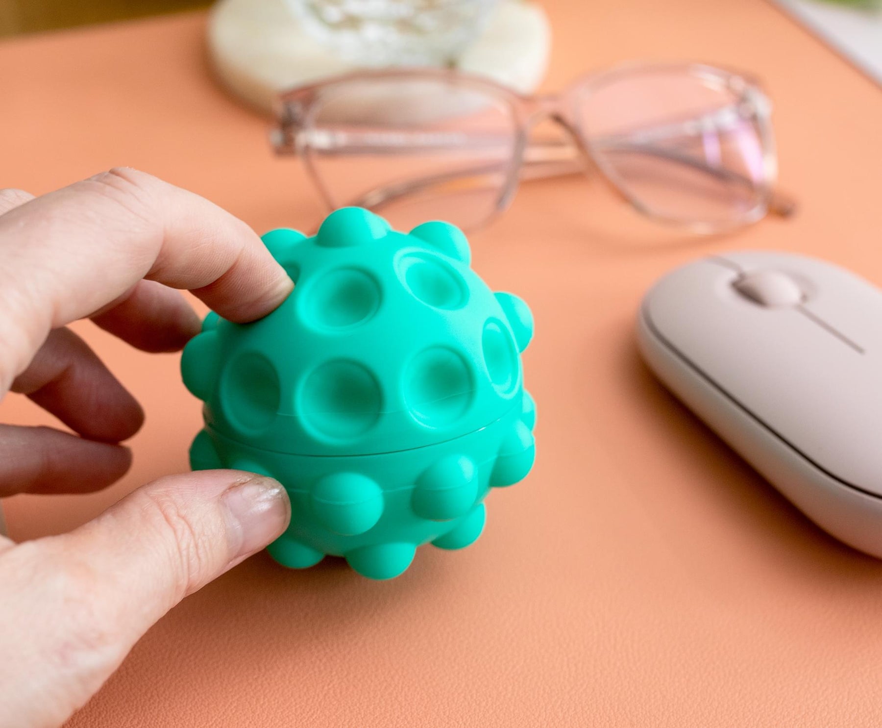 Pop Fidget Toy Pressure Relief Silicone Bubble Popping Game Ball | Teal