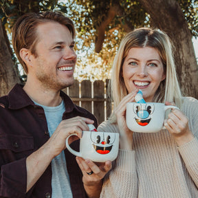 Cuphead & Mugman 24oz Ceramic Mug and Straw | Set of 2