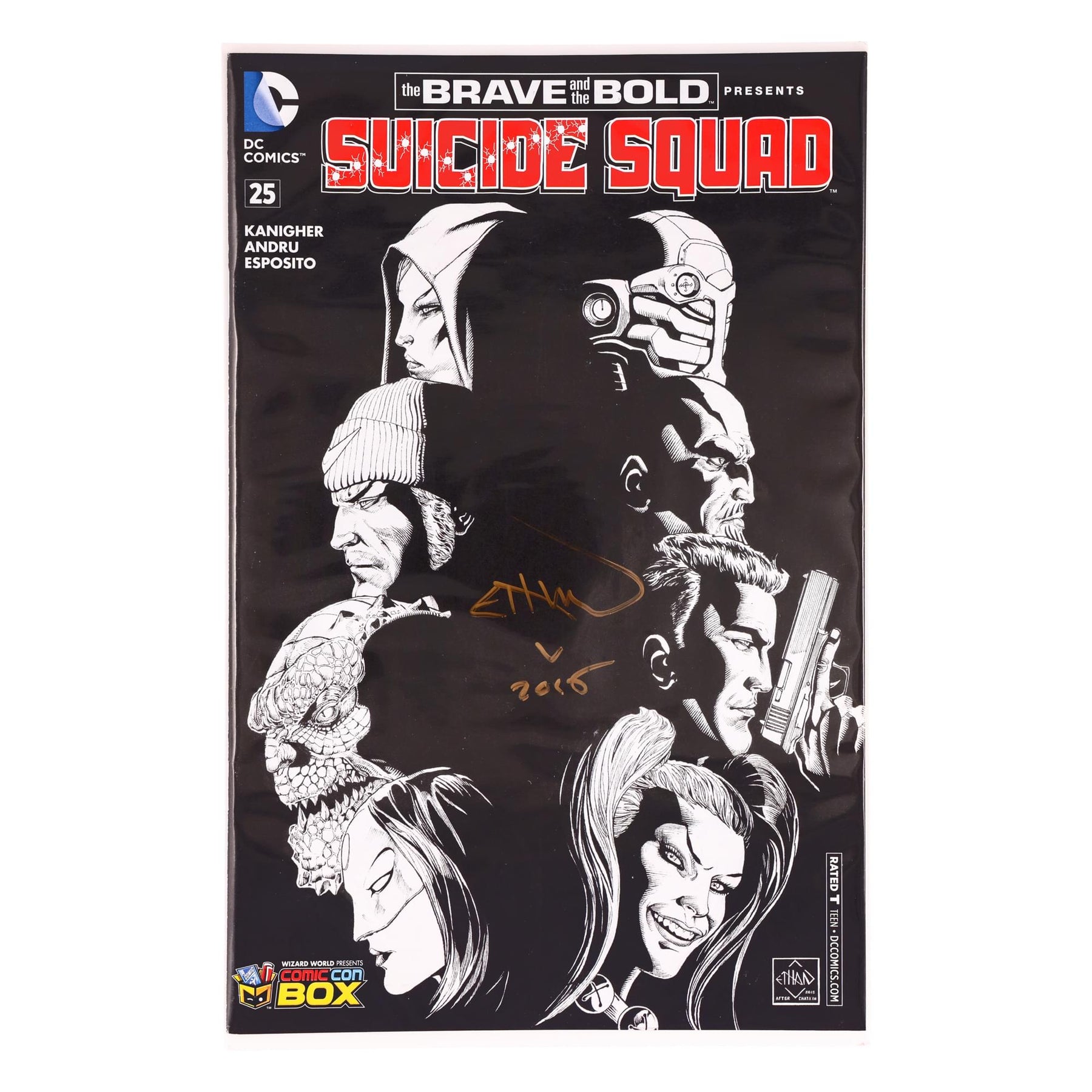 DC Comics Suicide Squad #25 | Comic Con Box B&W Cover | AUTOGRAPHED