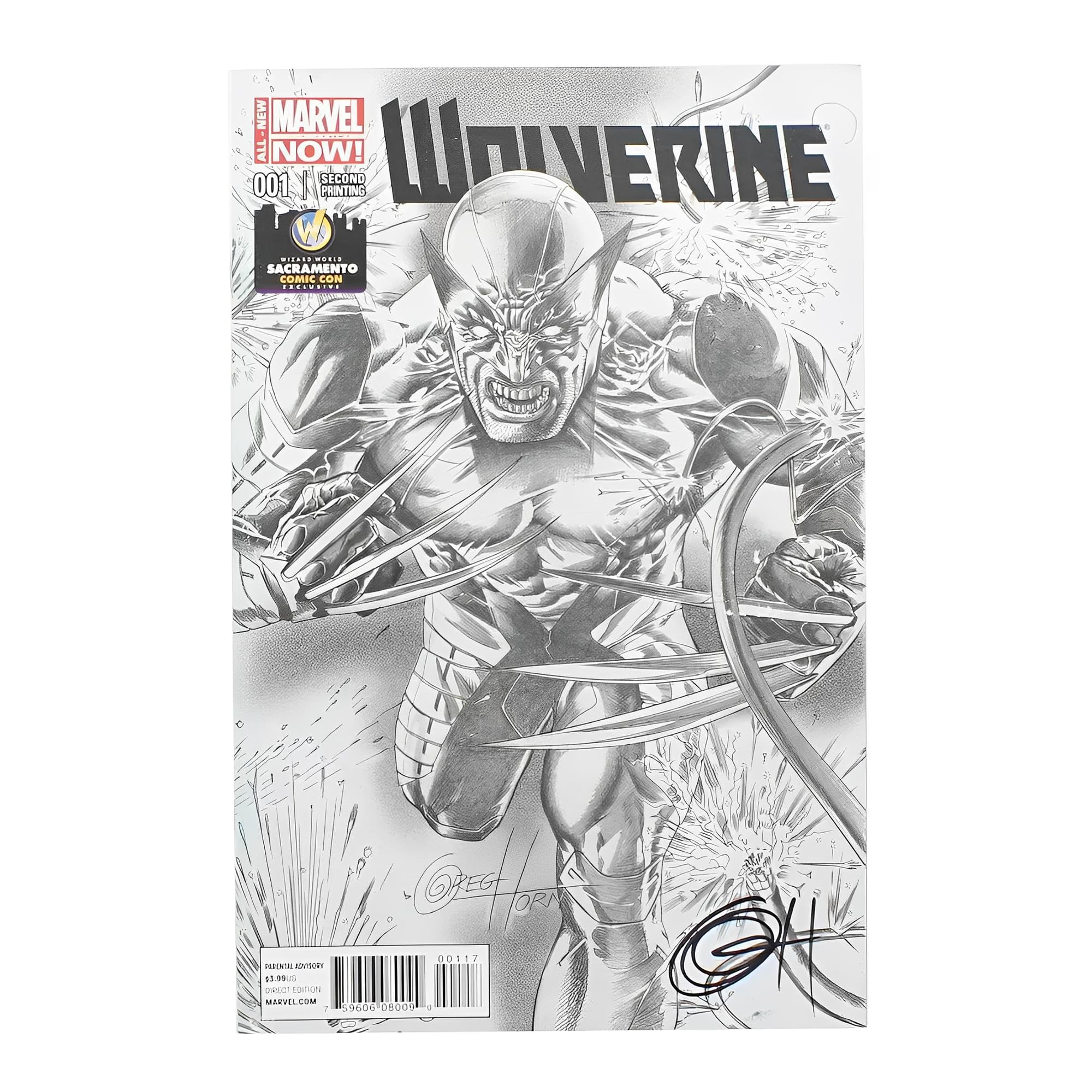 Marvel NOW! Wolverine #1 | Autographed WW Sacramento B&W Cover