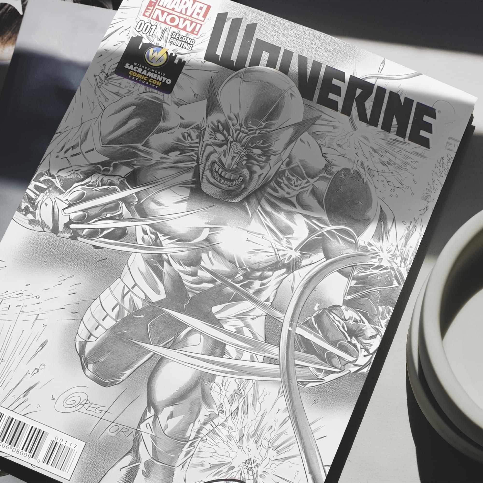 Marvel NOW! Wolverine #1 | Autographed WW Sacramento B&W Cover