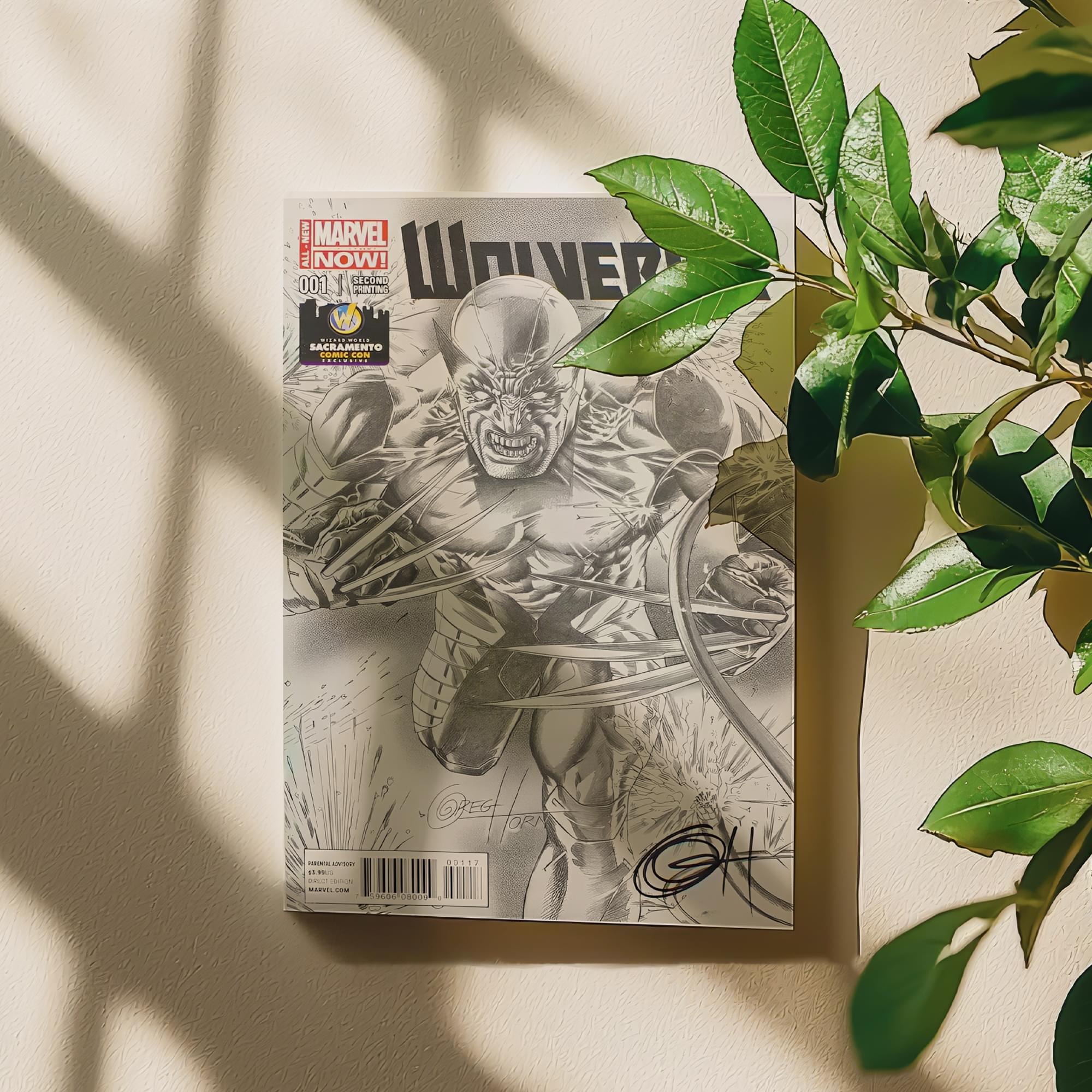 Marvel NOW! Wolverine #1 | Autographed WW Sacramento B&W Cover