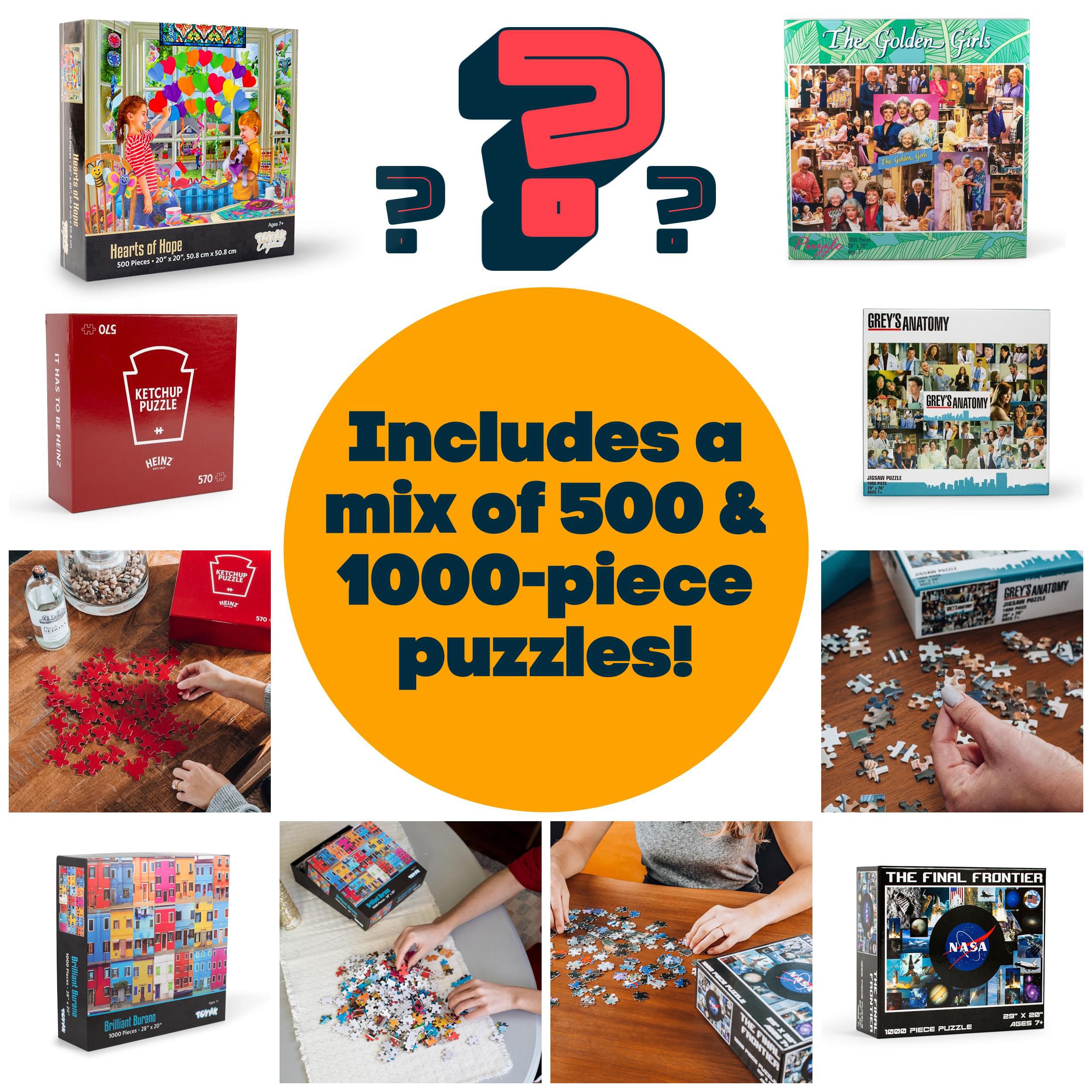 Jigsaw Puzzle Mystery Gift Box Bundle | Includes 8 Puzzles