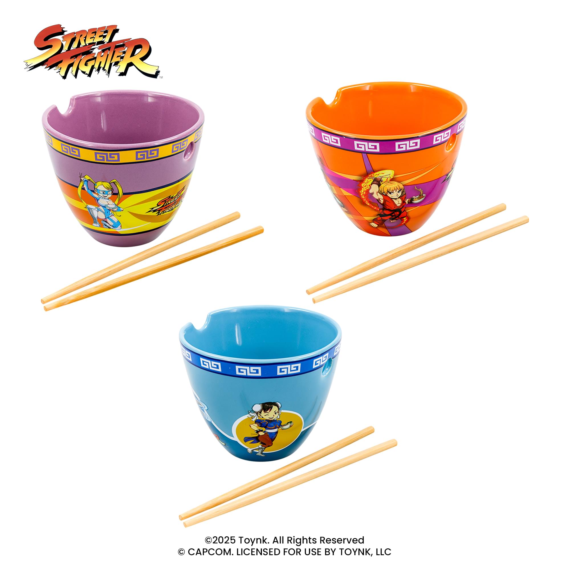 Street Fighter Ramen Bowl and Chopstick Set Of 3
