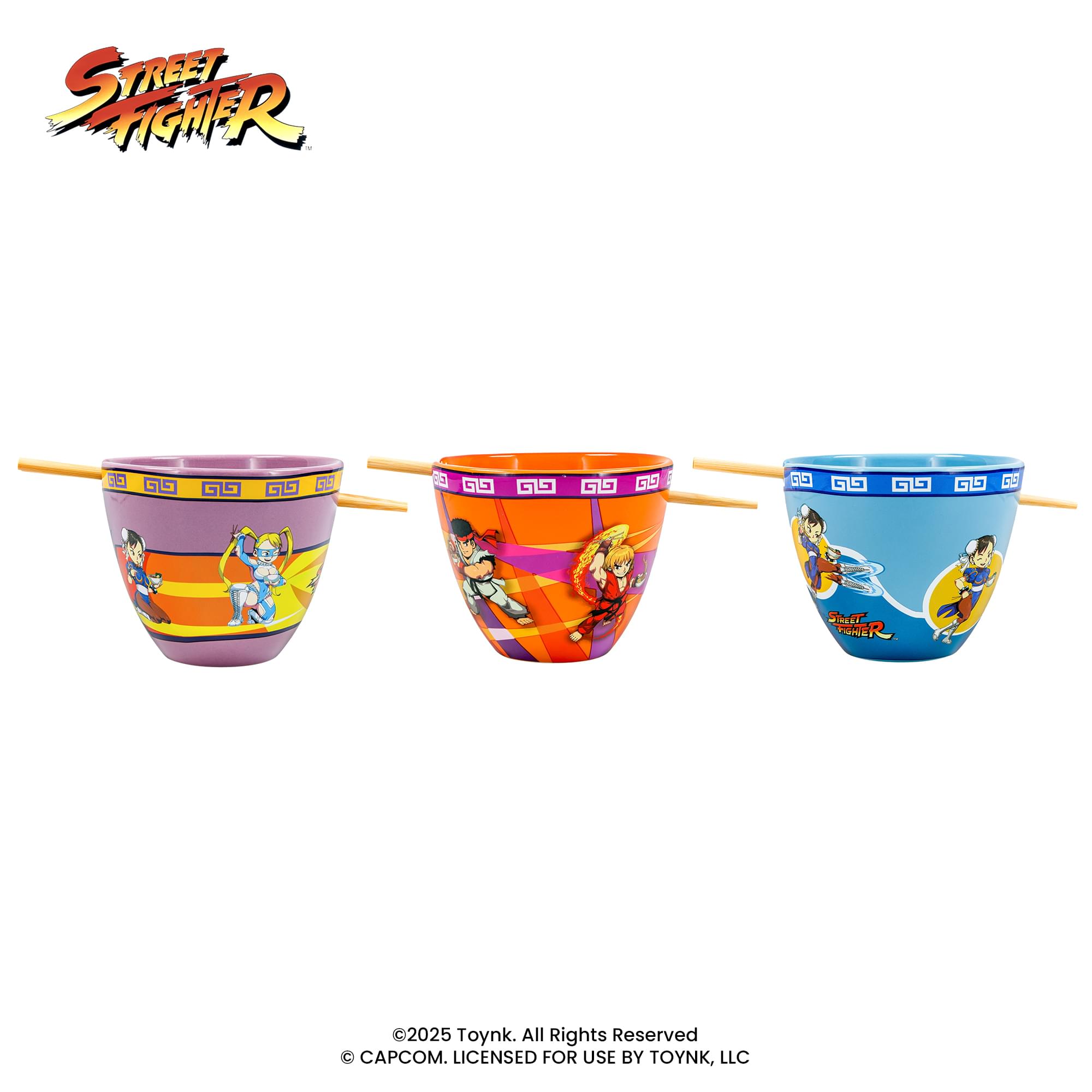 Street Fighter Ramen Bowl and Chopstick Set Of 3