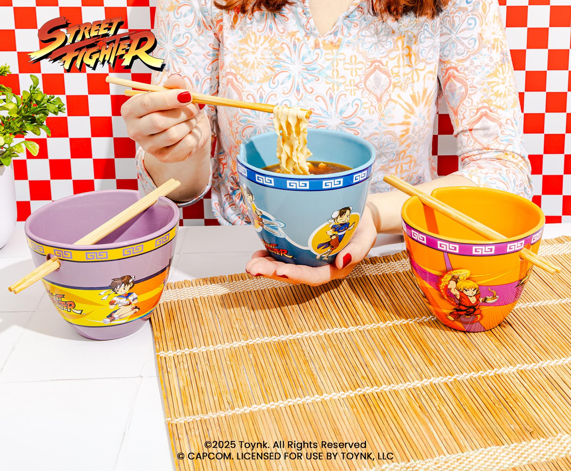 Street Fighter Ramen Bowl and Chopstick Set Of 3