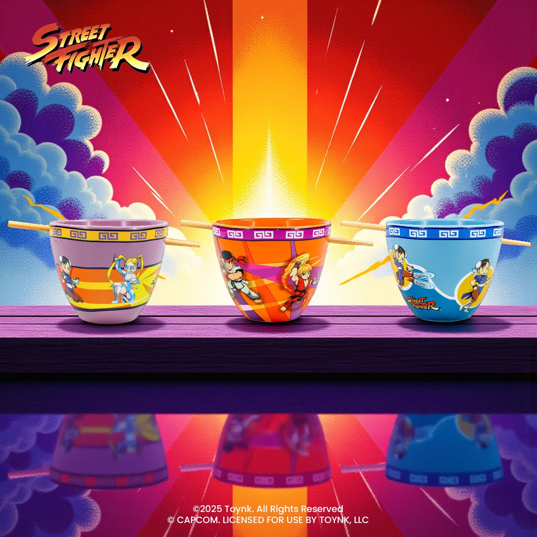 Street Fighter Ramen Bowl and Chopstick Set Of 3