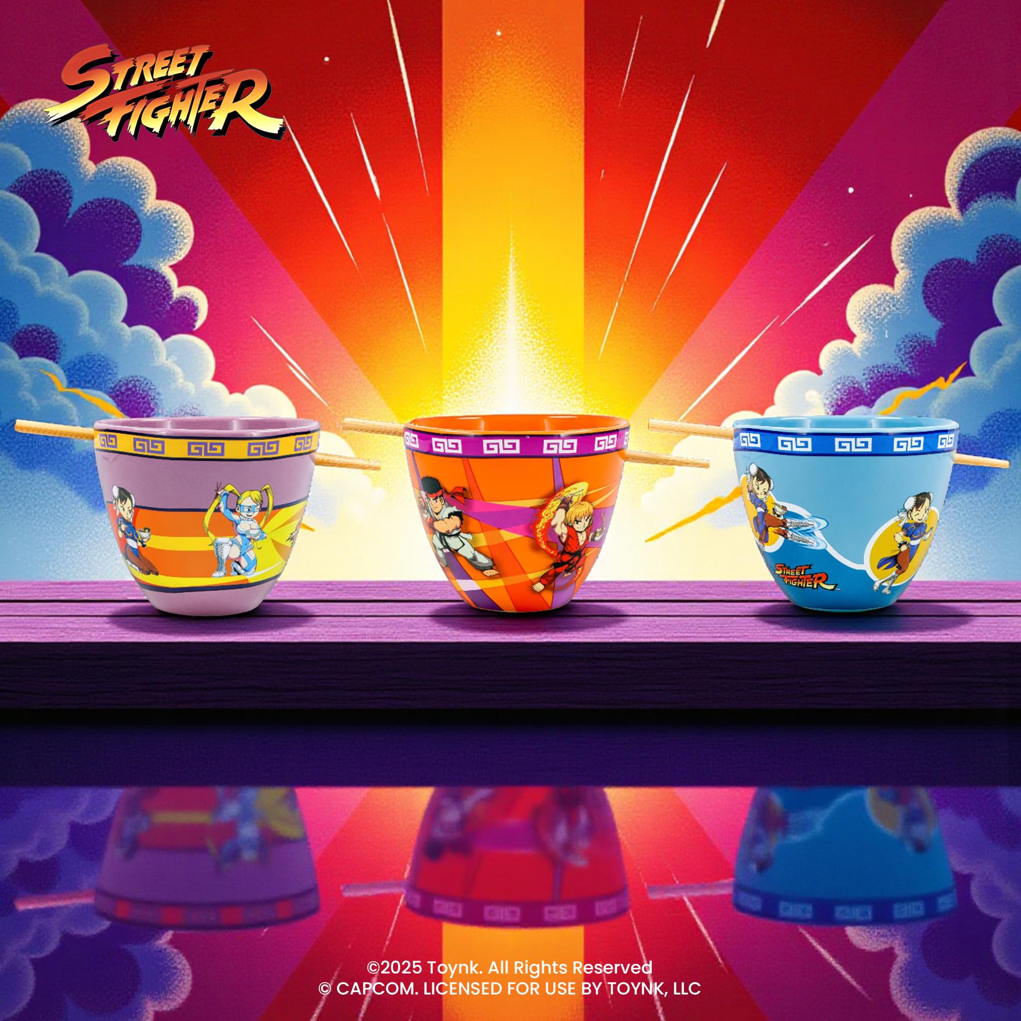 Street Fighter Ramen Bowl and Chopstick Set Of 3