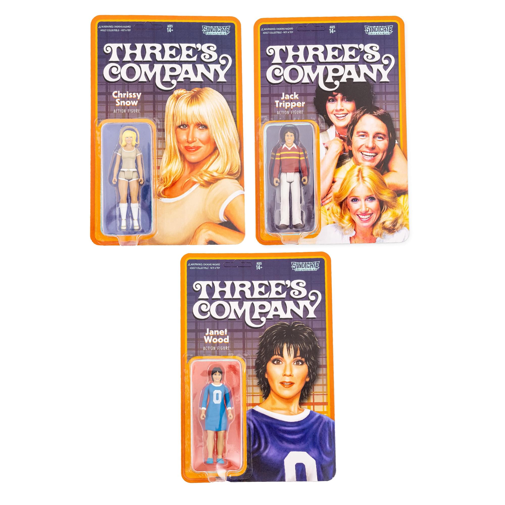 Three's Company 3.75-Inch Retro Action Figures | Set of 3