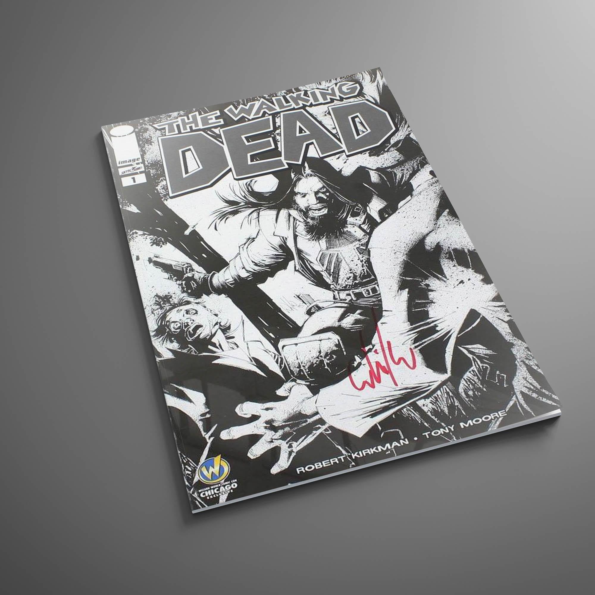 The Walking Dead #1 WW Chicago '13 Exclusive B&W Cover Signed By Whilce Portacio