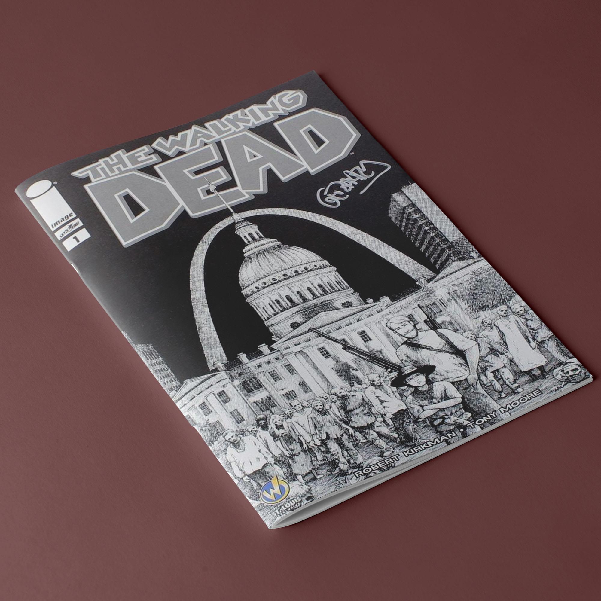 The Walking Dead #1 WW St Louis Exclusive B&W Cover Signed By Gerhard