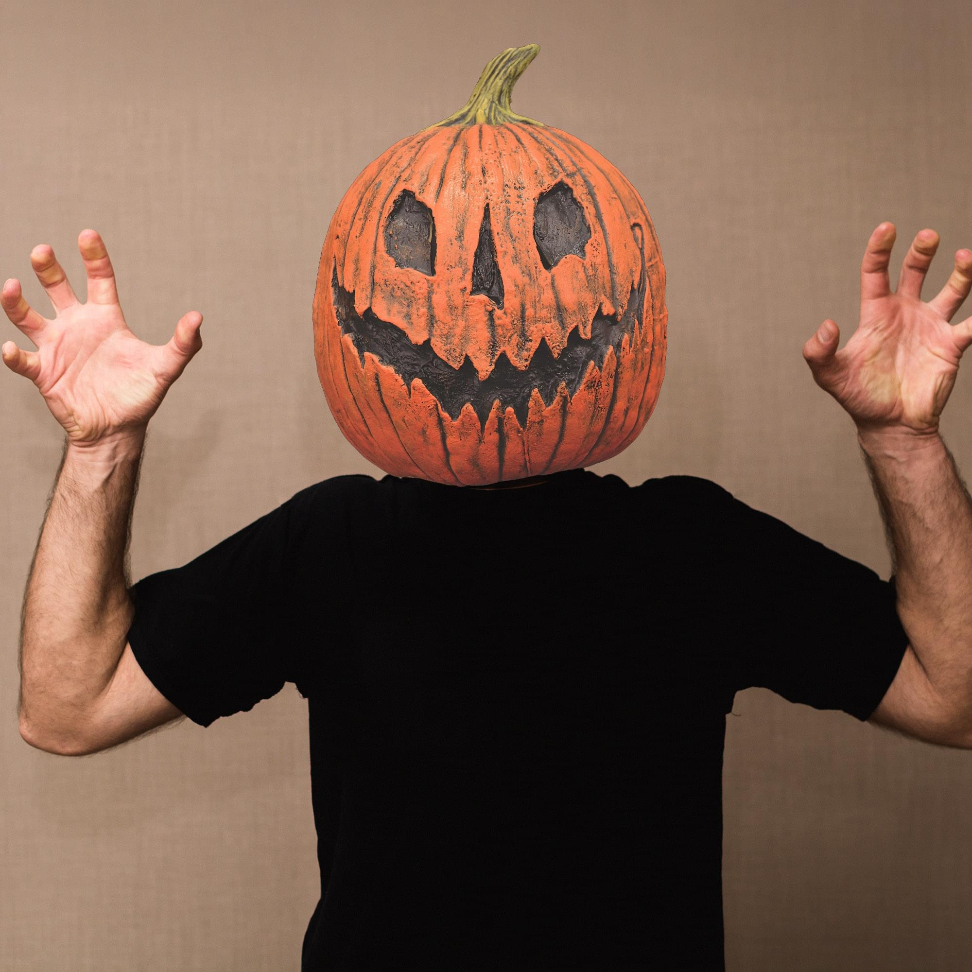 King Pumpkin Full Overhead Costume Mask Adult