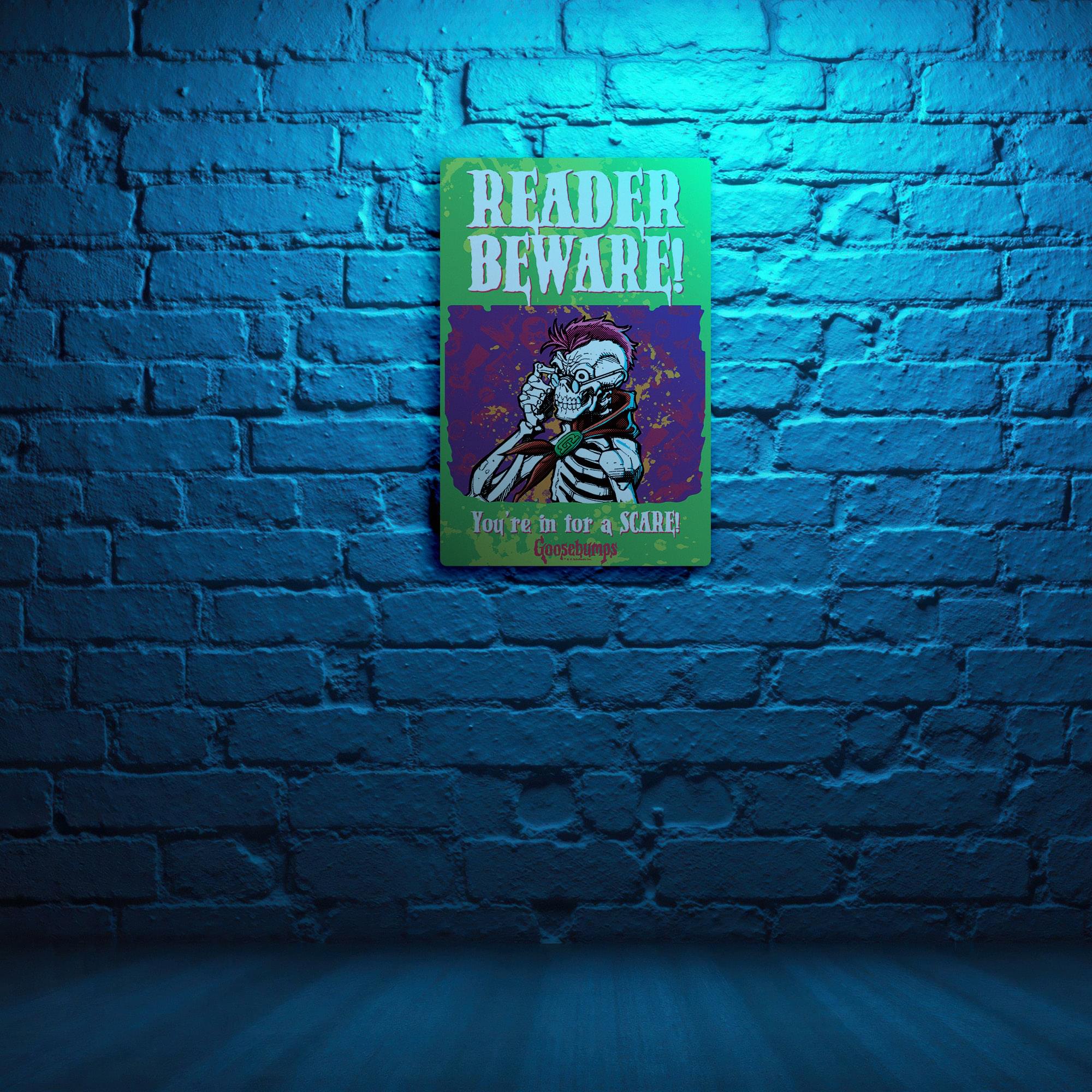 Goosebumps Reader Beware Metal Sign