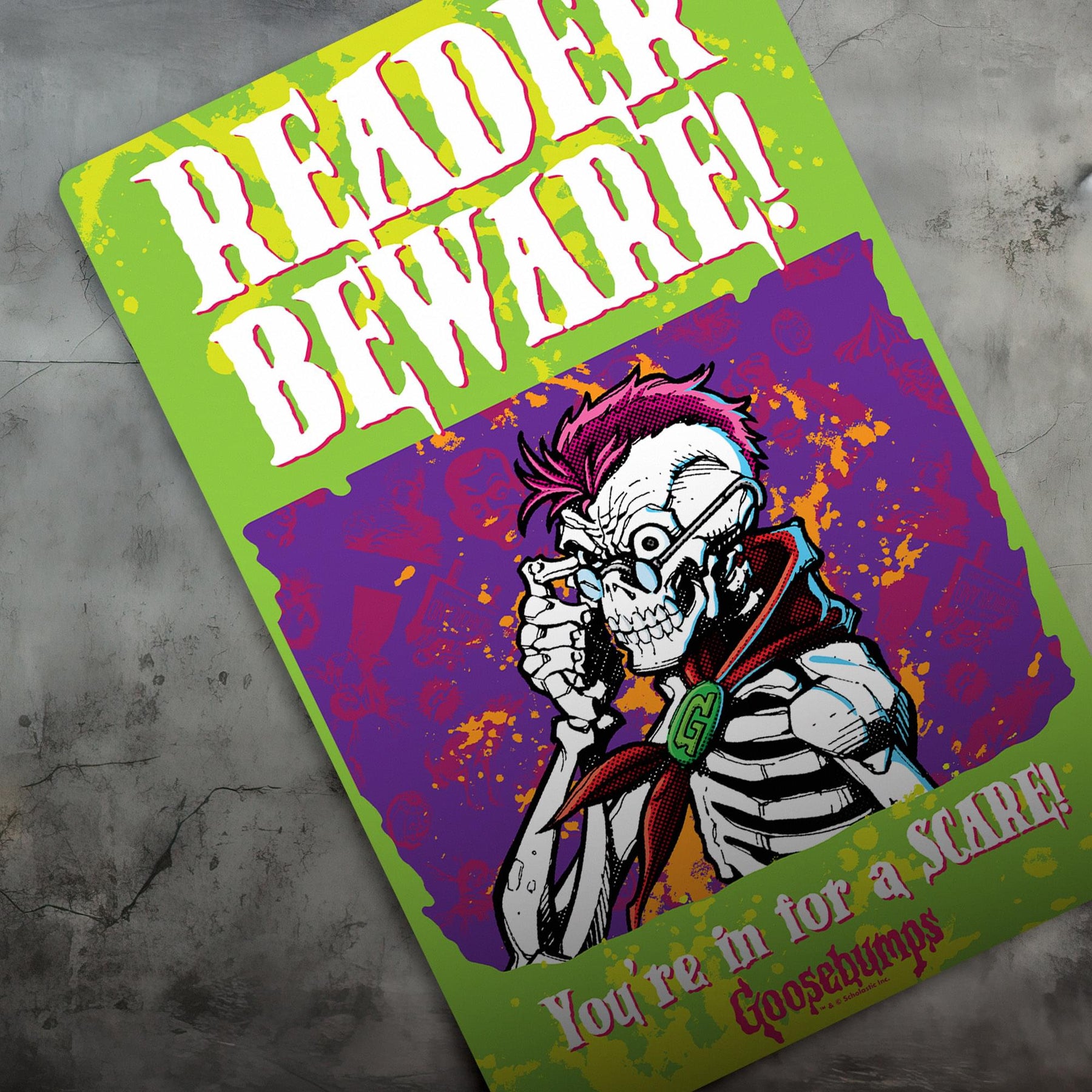 Goosebumps Reader Beware Metal Sign