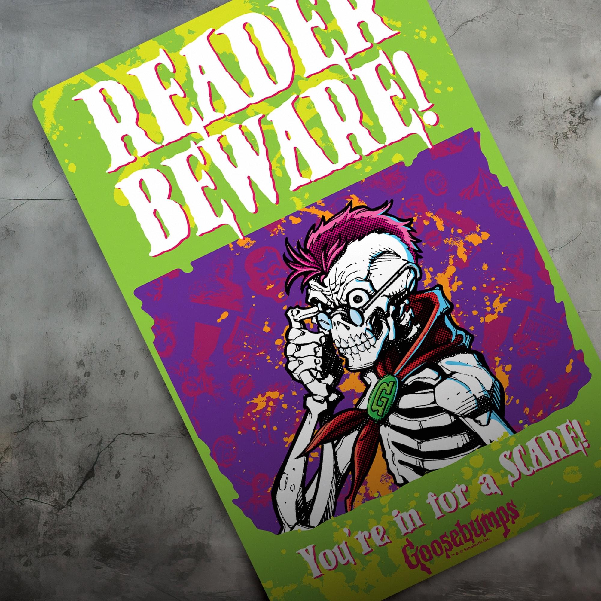 Goosebumps Reader Beware Metal Sign