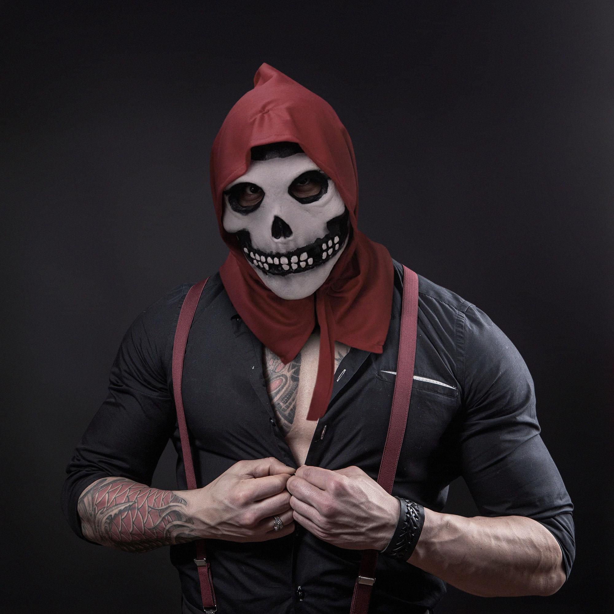 Misfits The Fiend Red Hood Full Head Mask Adult Costume Accessory