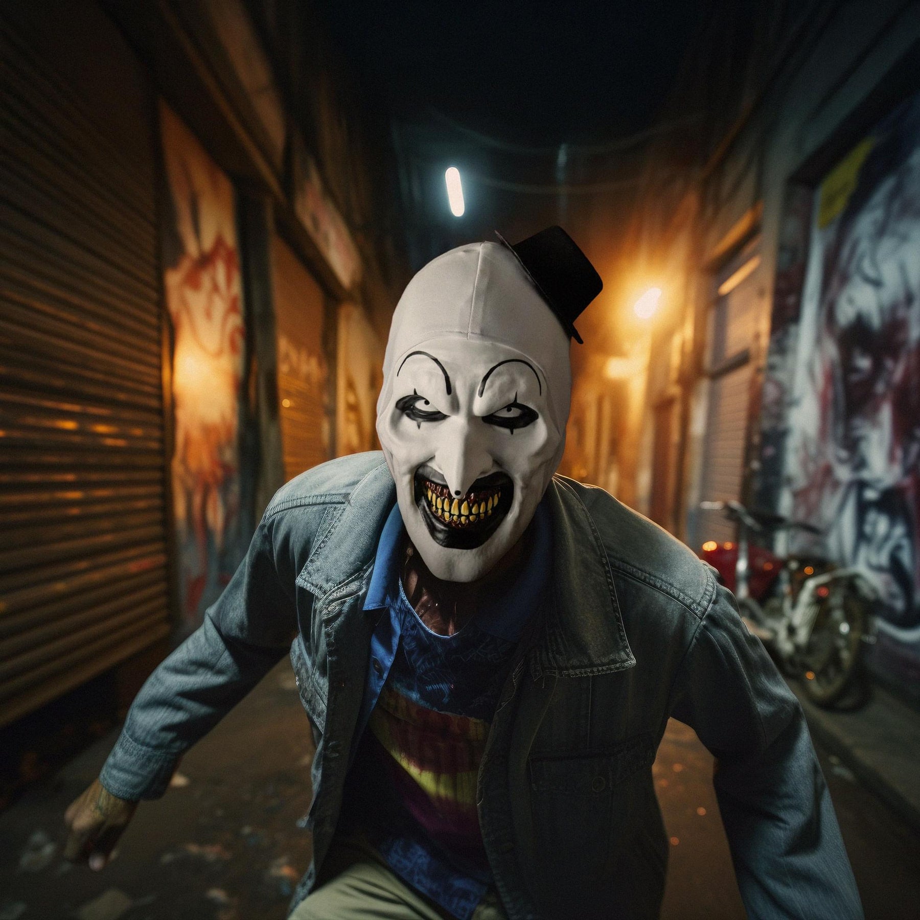 Terrifier 2 Art the Clown Deluxe Adult Injection Costume Mask