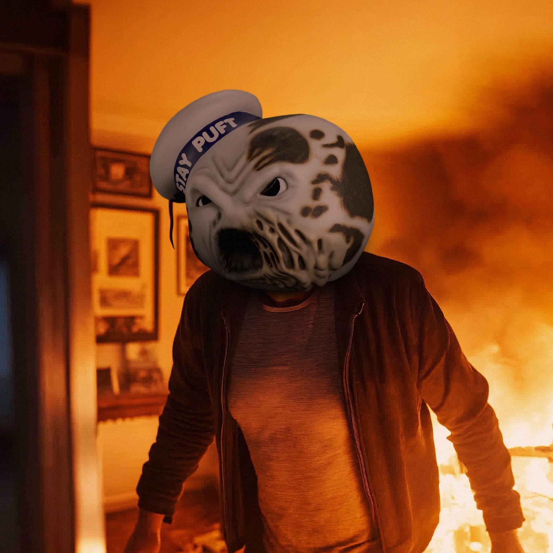 Ghostbusters Toasted Stay Puft Marshmallow Man Adult Vinyl Costume Mask