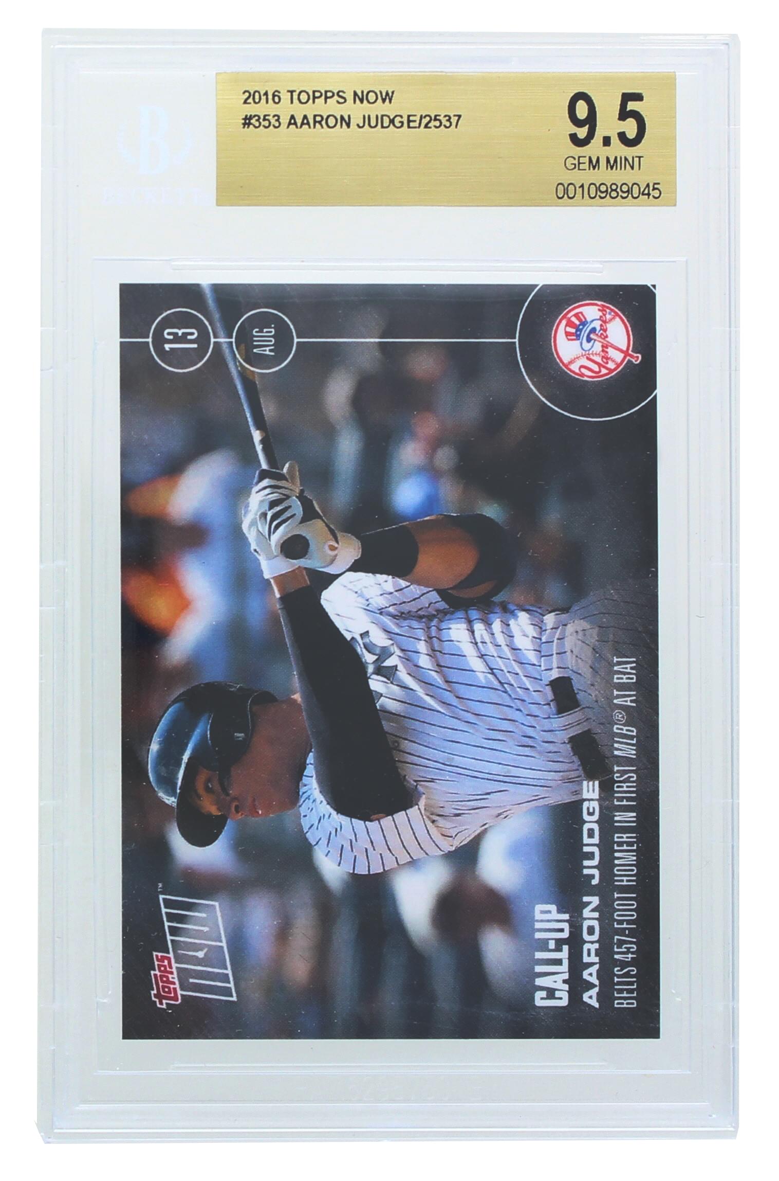 Aaron Judge New York Yankees 2016 Topps Now Rookie Card #356 BGS 9.5