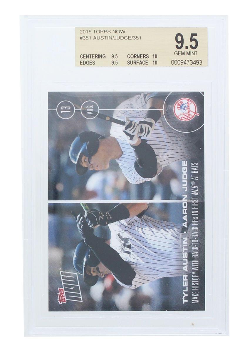 NY Yankees Tyler Austin/ Aaron Judge 2016 Topps NOW Rookie Card #351 BGS 9.5