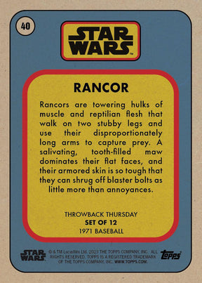 Star Wars 2023 Throwback Thursday Topps Set #14 | 1971 Baseball