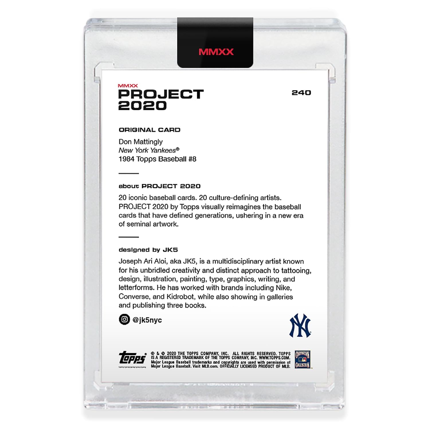 Topps PROJECT 2020 Card 240 - 1984 Don Mattingly by JK5