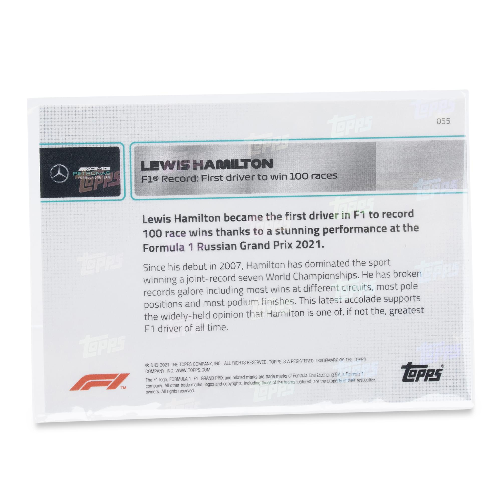 F1 TOPPS NOW Card #55 | Lewis Hamilton First Driver To Win 100 Races