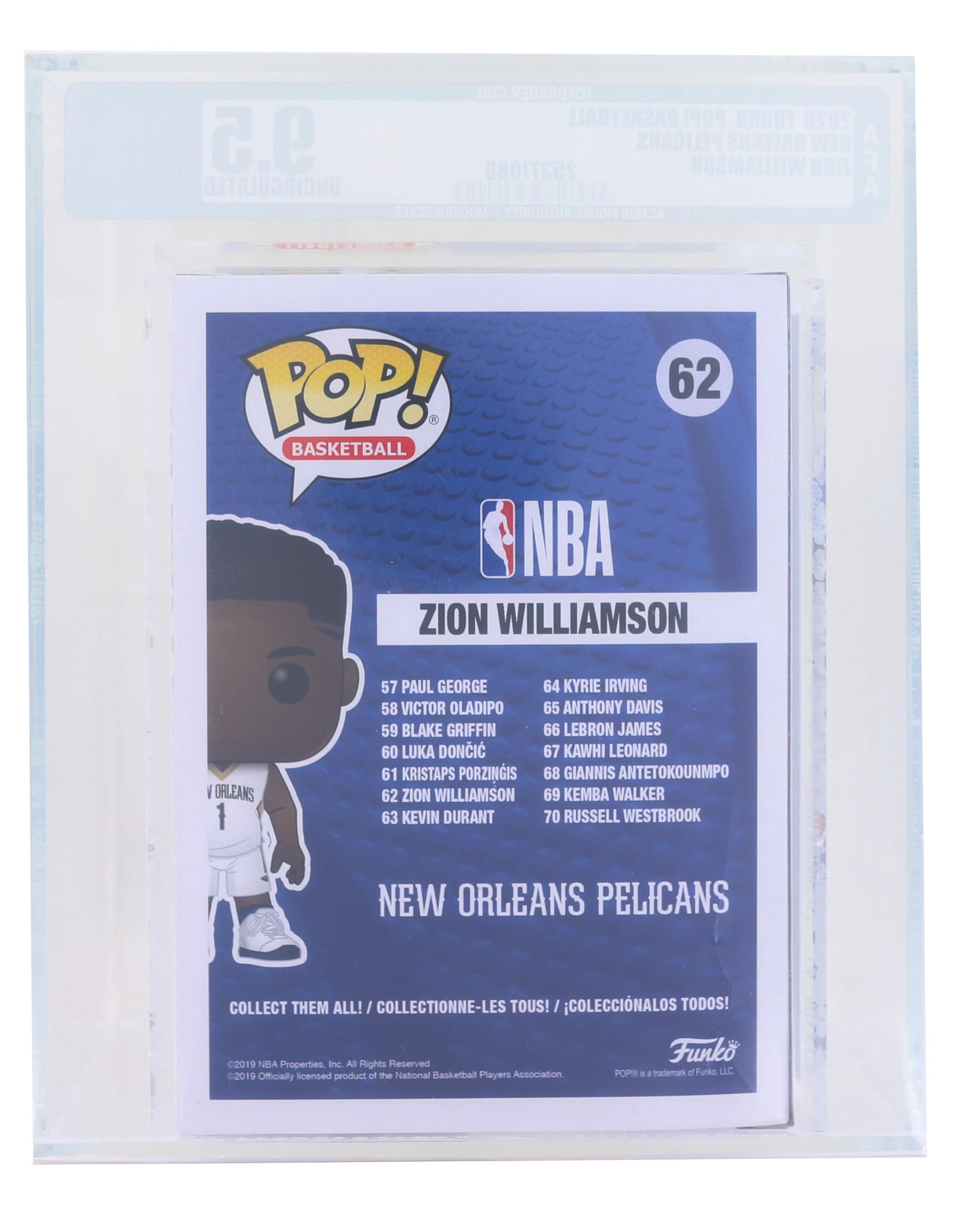 New Orleans Pelicans NBA Funko POP | Zion Williamson| Graded AFA 9.5