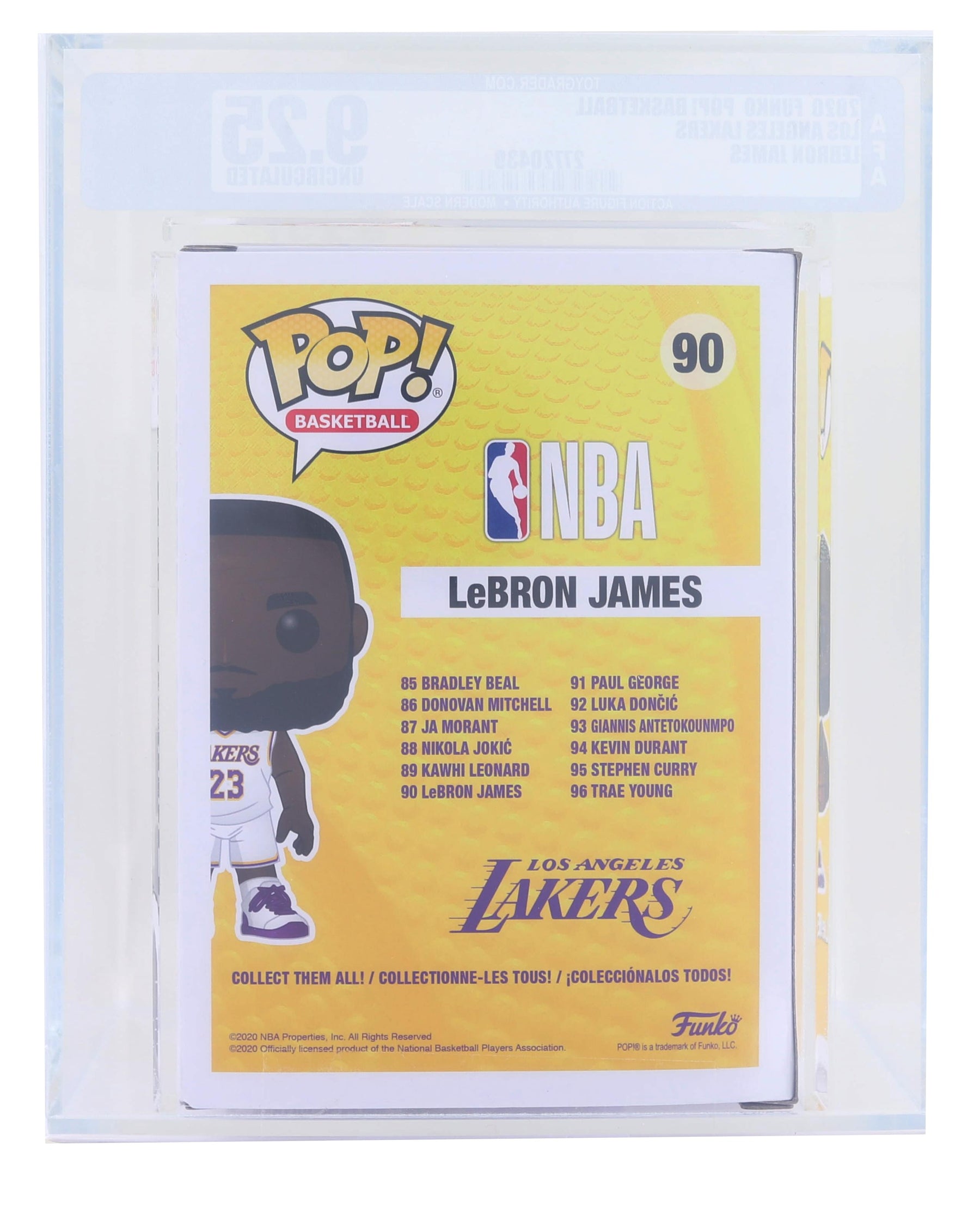 LA Lakers NBA Funko POP | Lebron James Alternate | Graded AFA 9.25