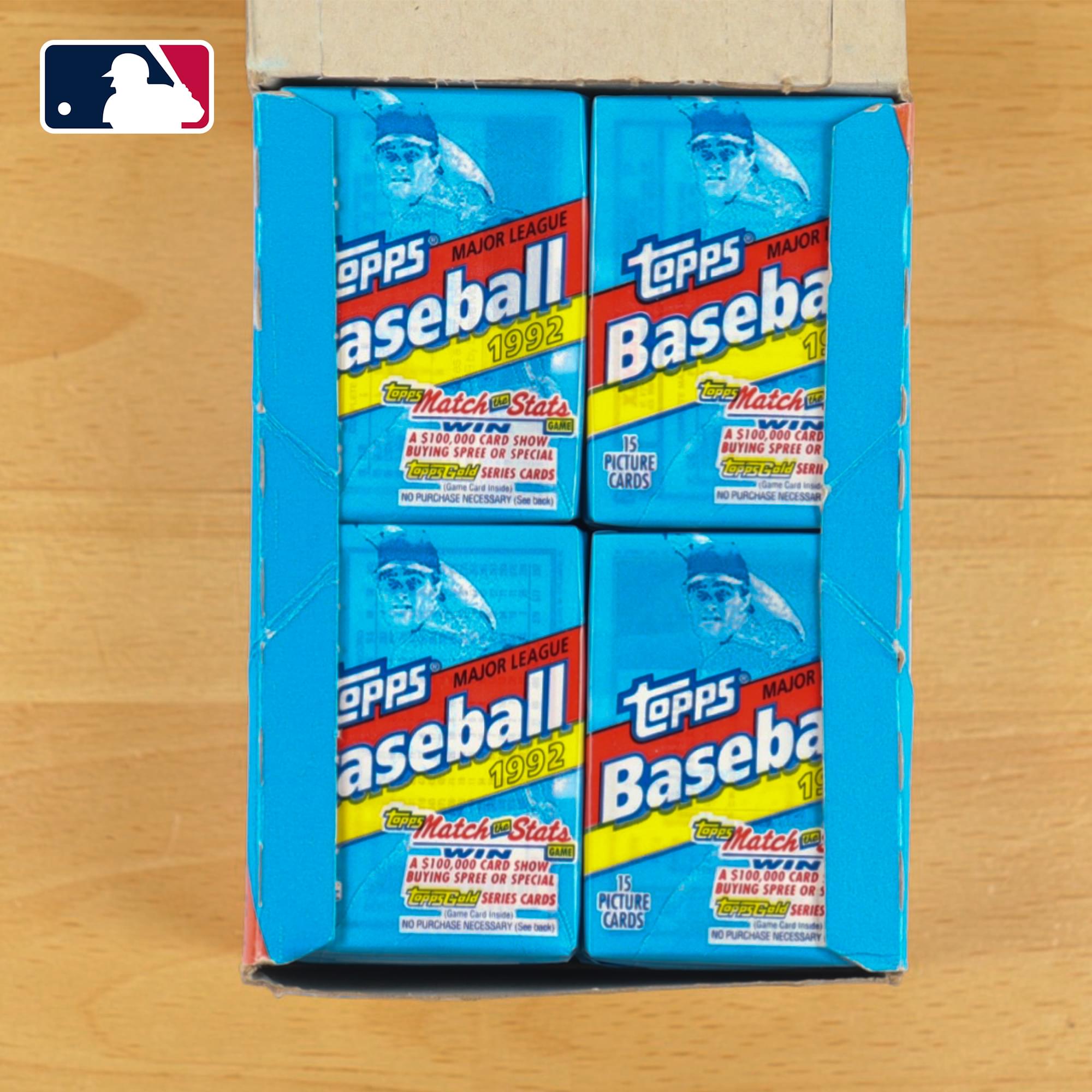 MLB 1992 Topps Baseball Picture Card Box From Sealed Case| 36 Packs