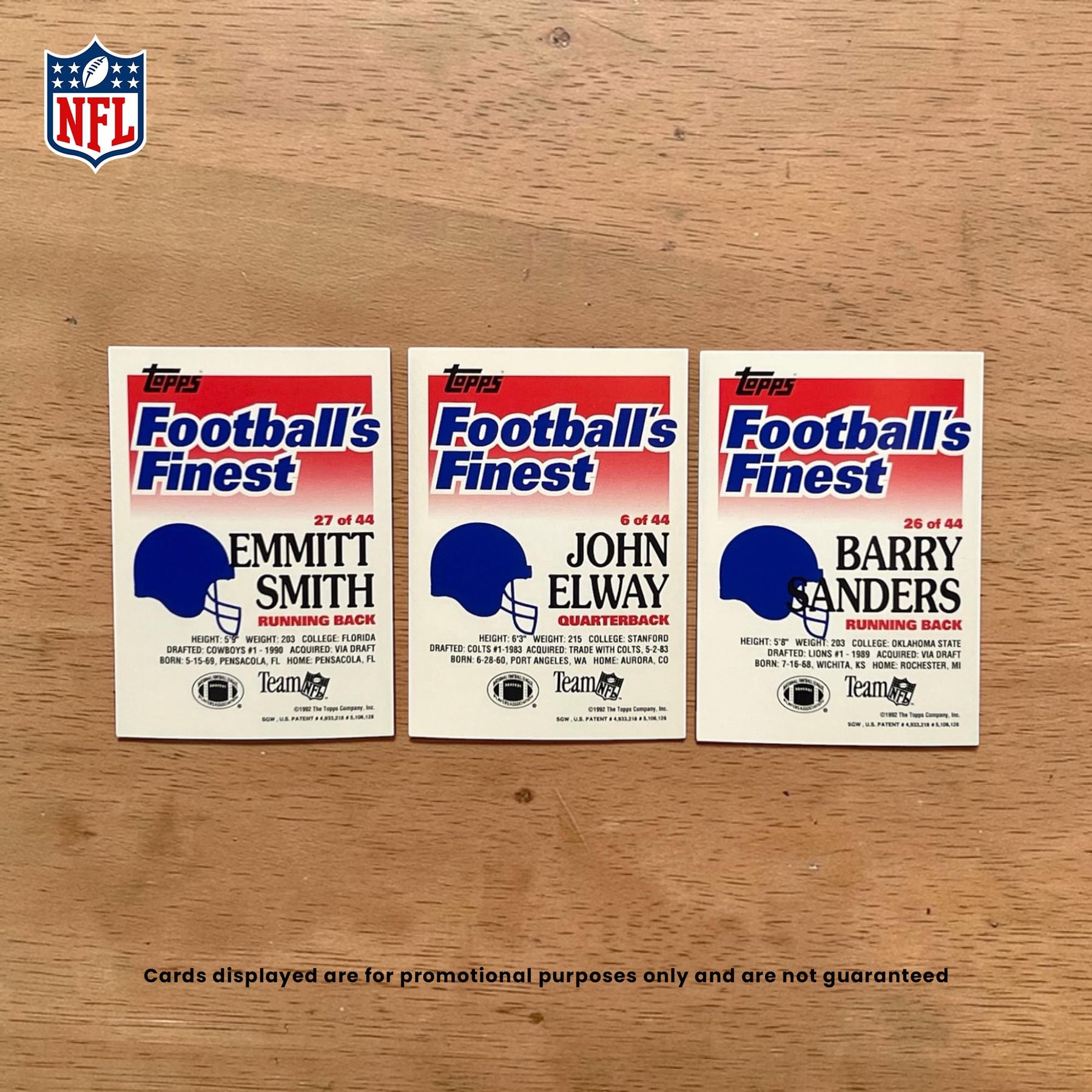 NFL 1992 Topps Finest Limited Edition Card Set | 44 Cards