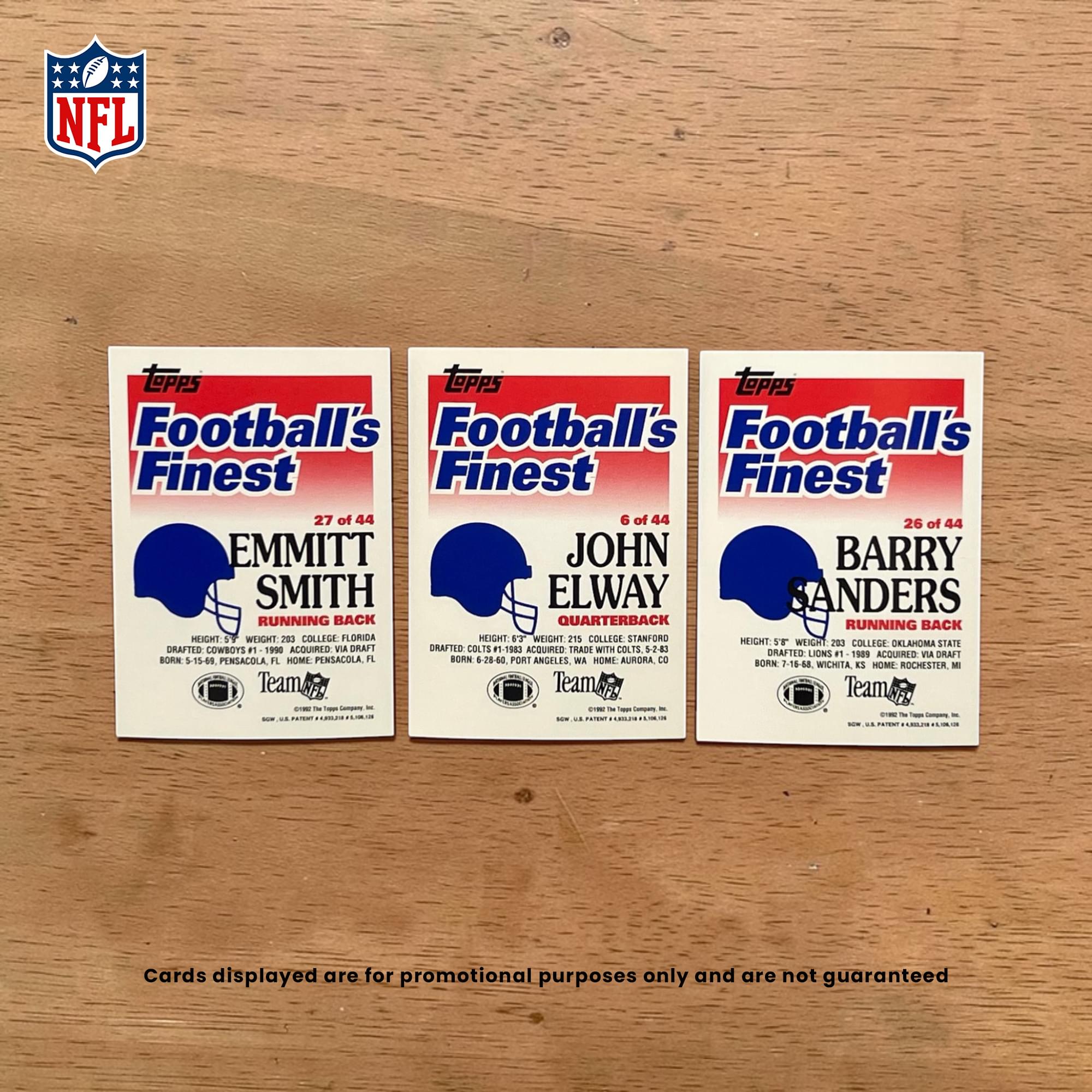 NFL 1992 Topps Finest Limited Edition Card Set | 44 Cards