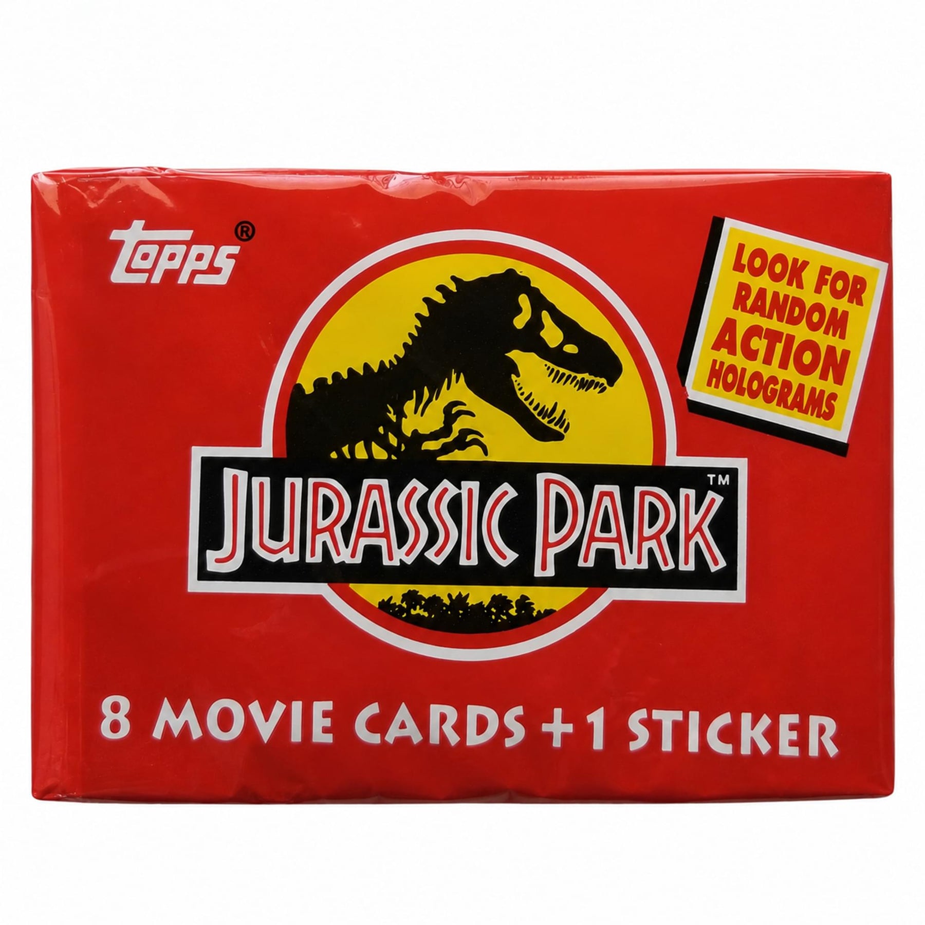 Jurassic Park 1992 Topps Movie Card Sealed Pack | 8 Cards + Sticker