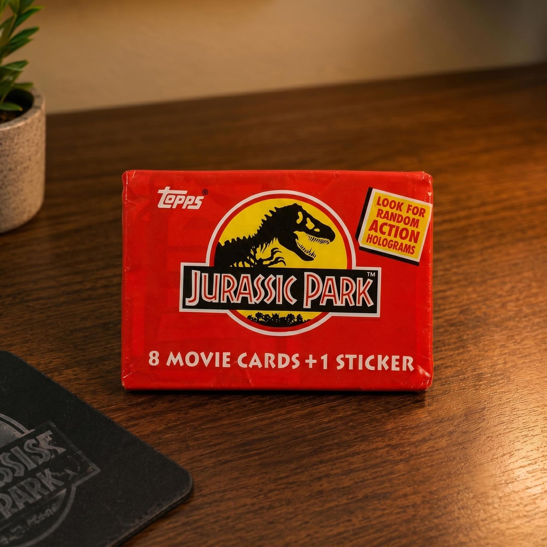 Jurassic Park 1992 Topps Movie Card Sealed Pack | 8 Cards + Sticker